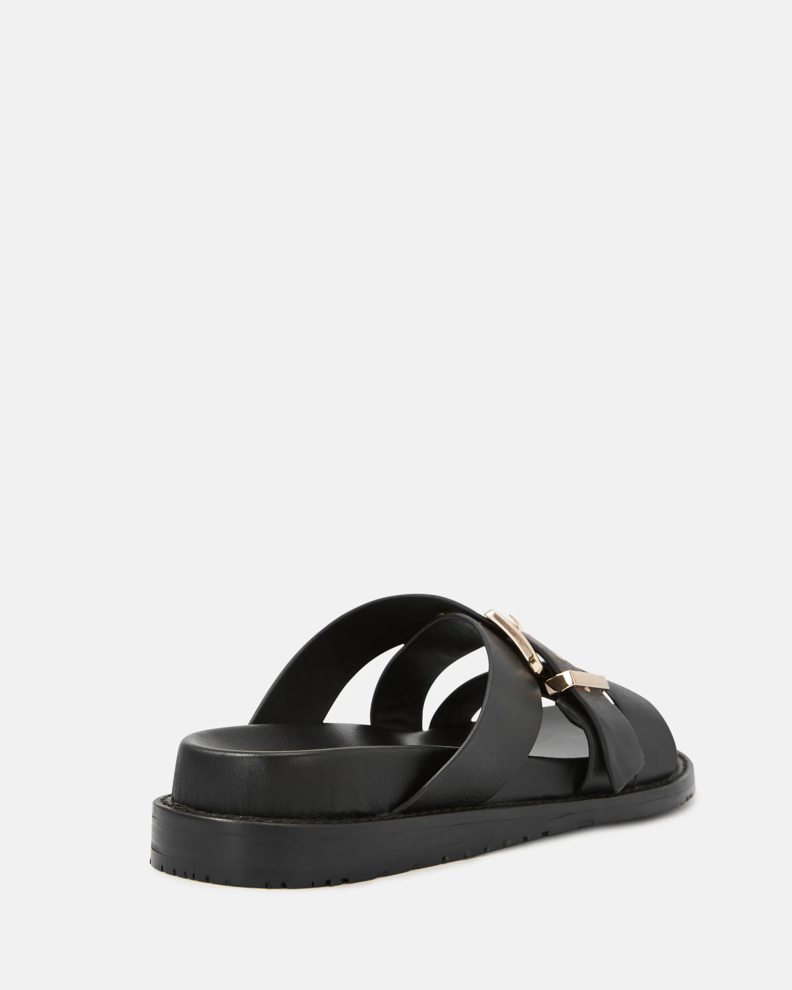 Adelle Black Leather Footbed Sandal - Image 4