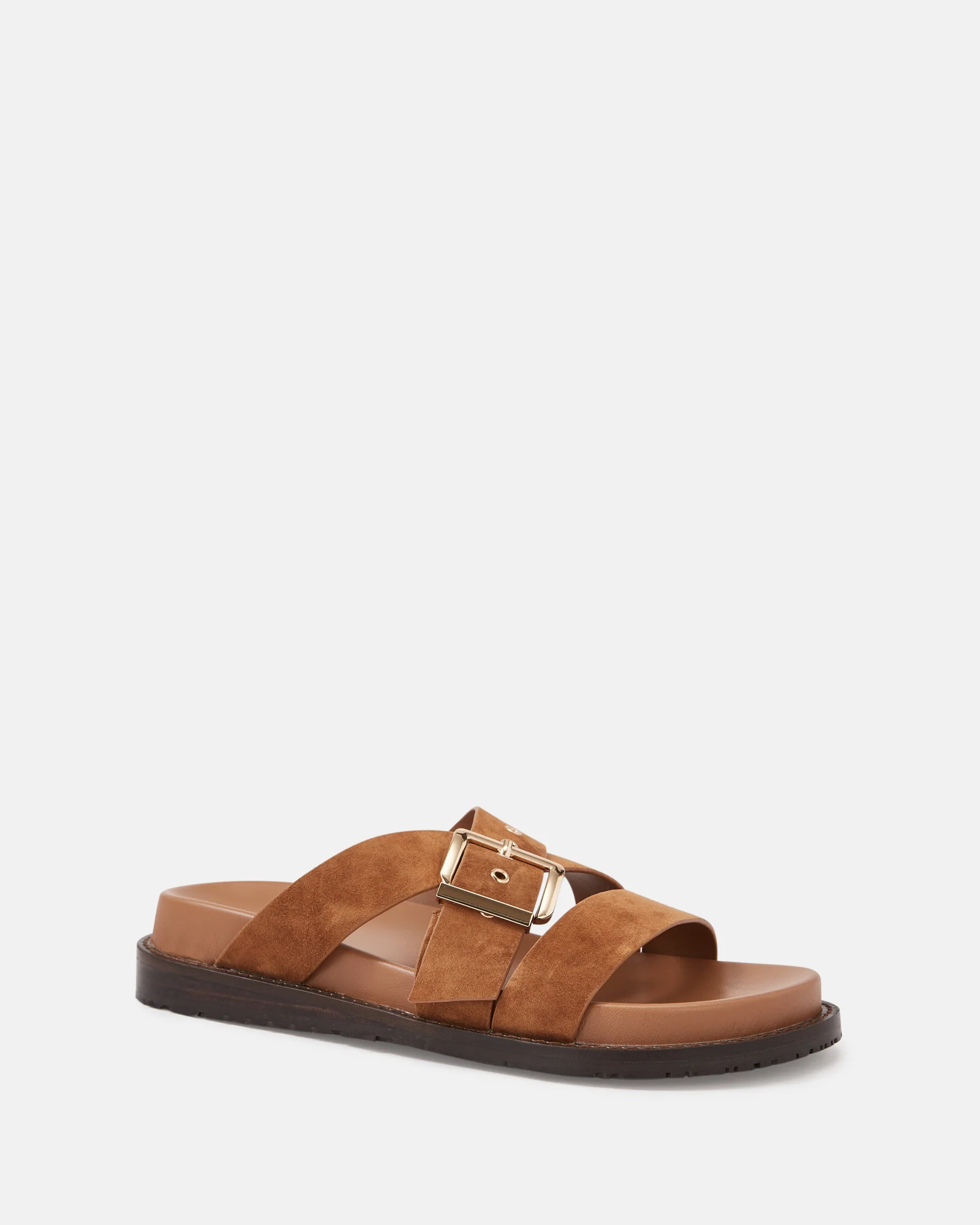 Adelle Tan Suede Leather Footbed Sandal - Image 2
