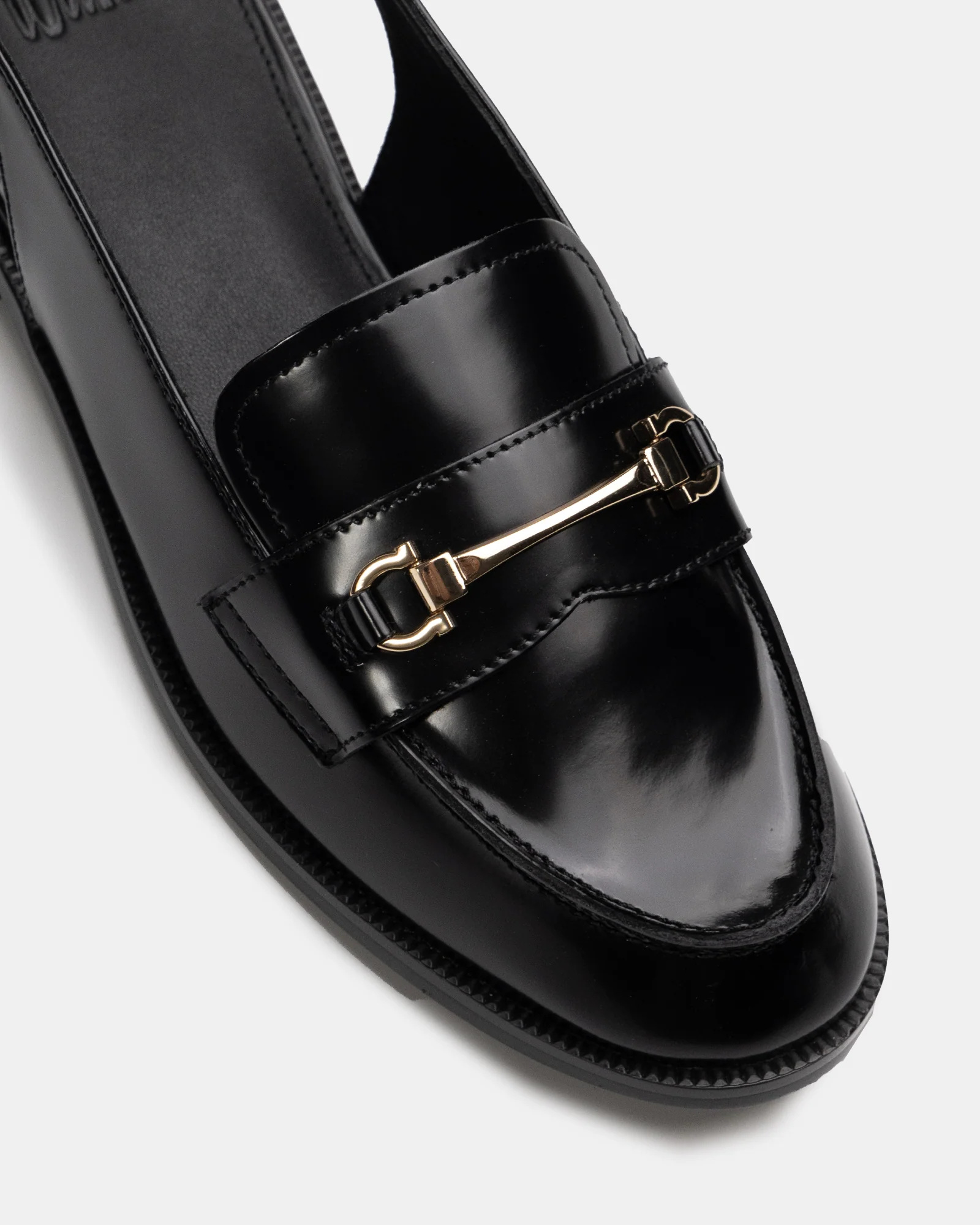 Alexia Black Leather Slingback Loafer - Image 3