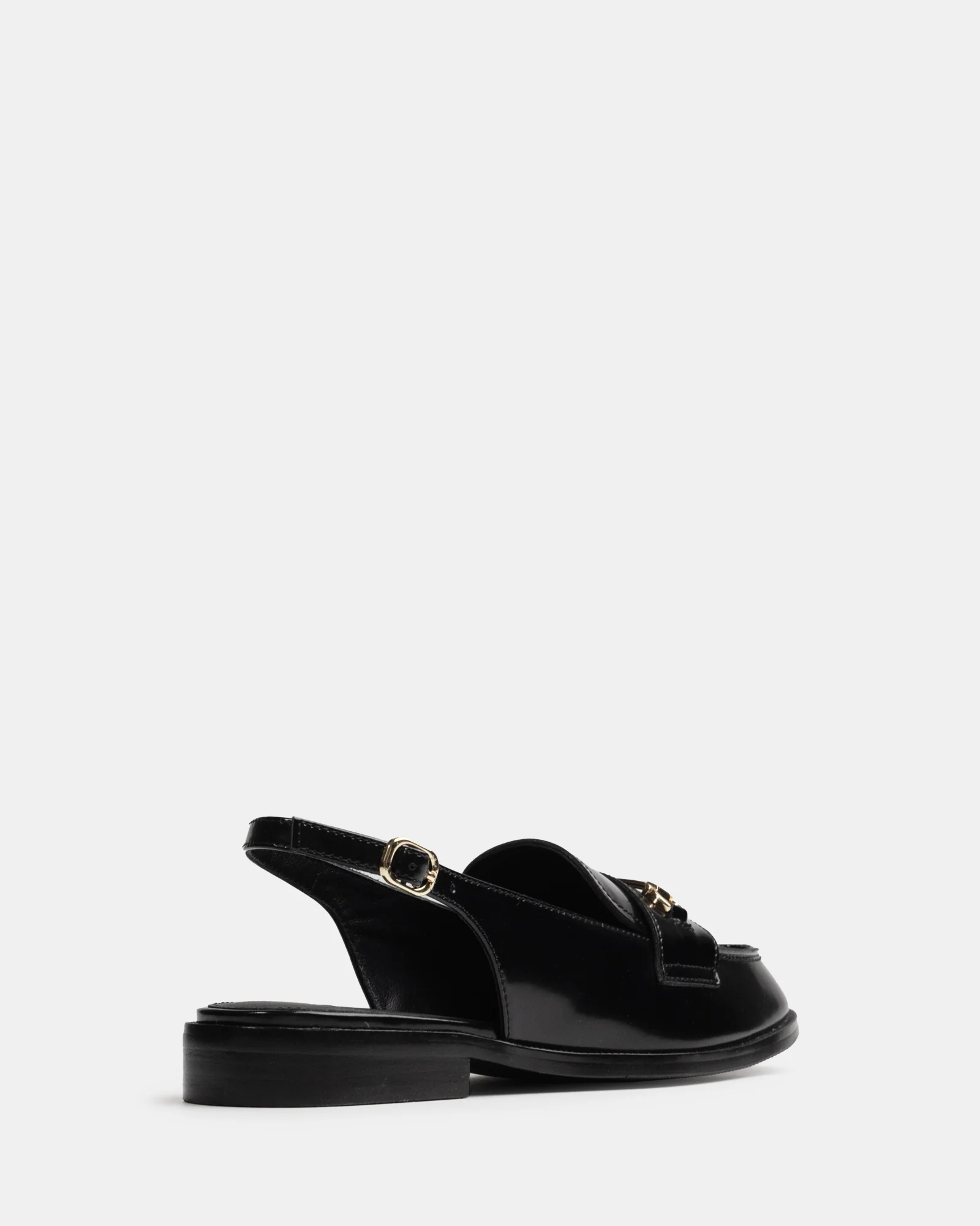 Alexia Black Leather Slingback Loafer - Image 4