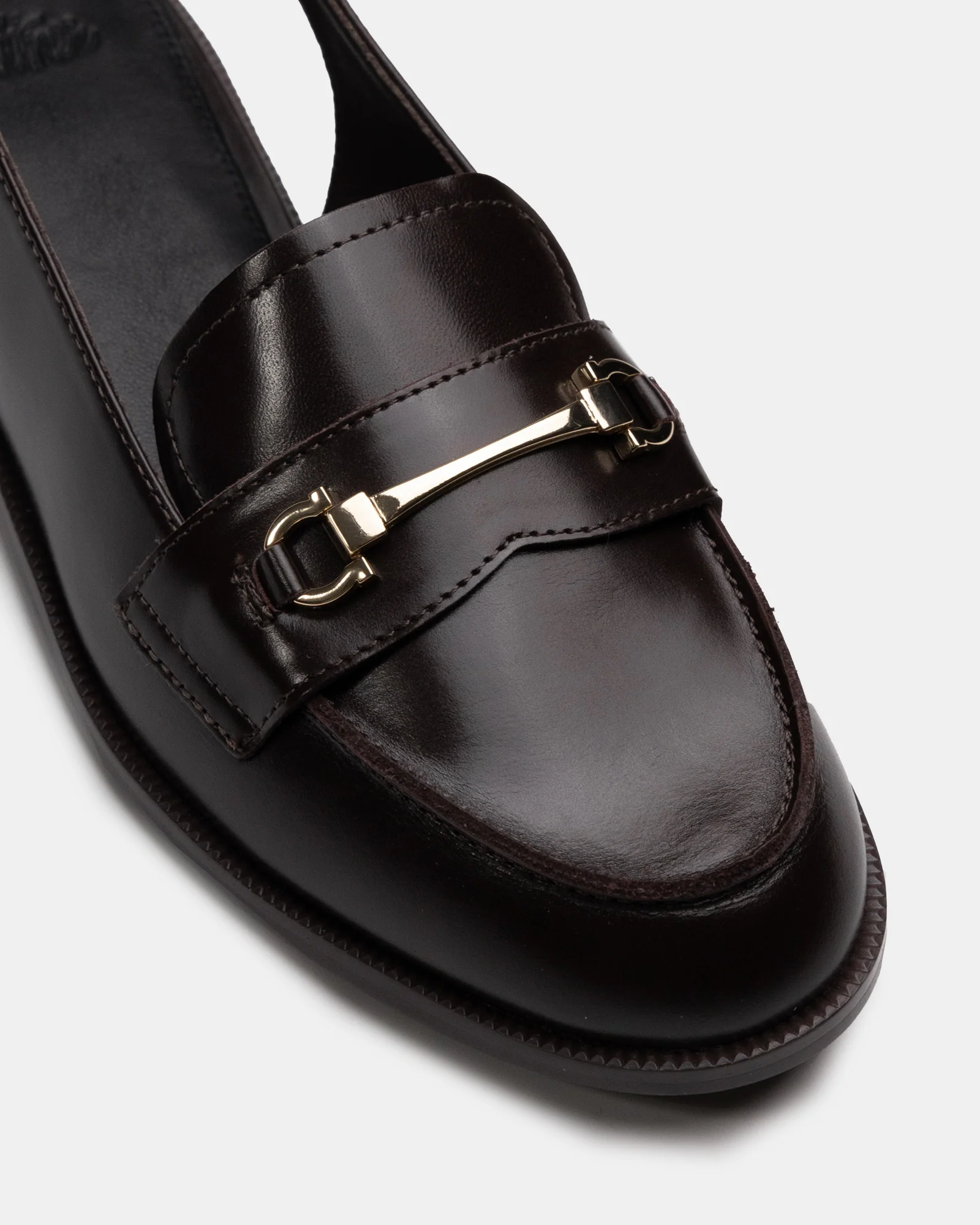 Alexia Dark Brown Leather Slingback Loafer - Image 3