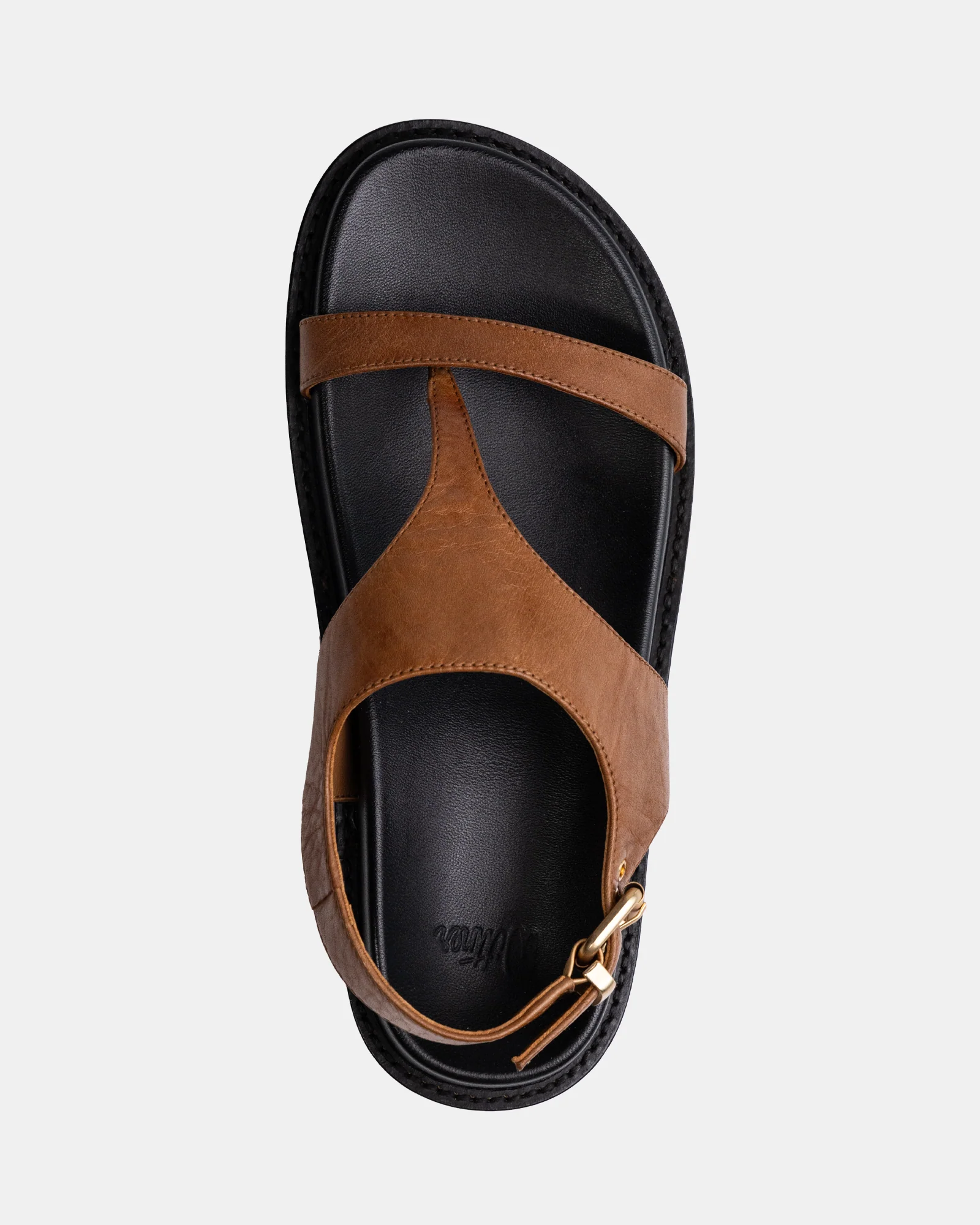 Anina Dark Cognac Leather Footbed Sandal - Image 5