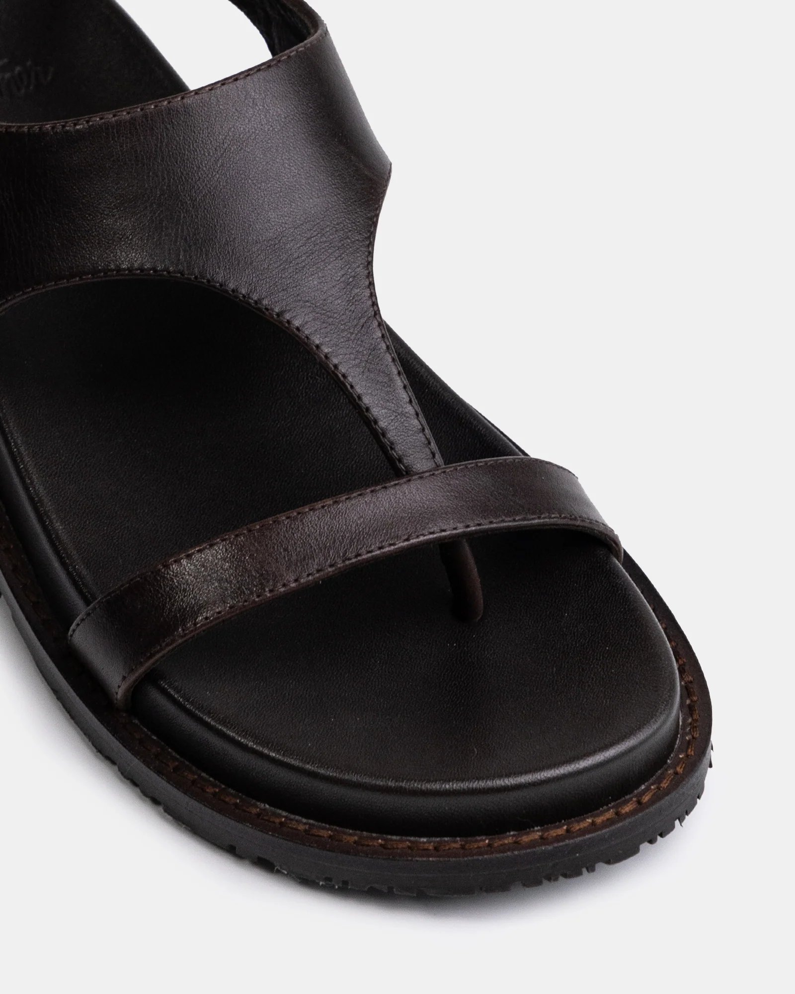 Anina Espresso Pebble Leather Footbed Sandal - Image 3