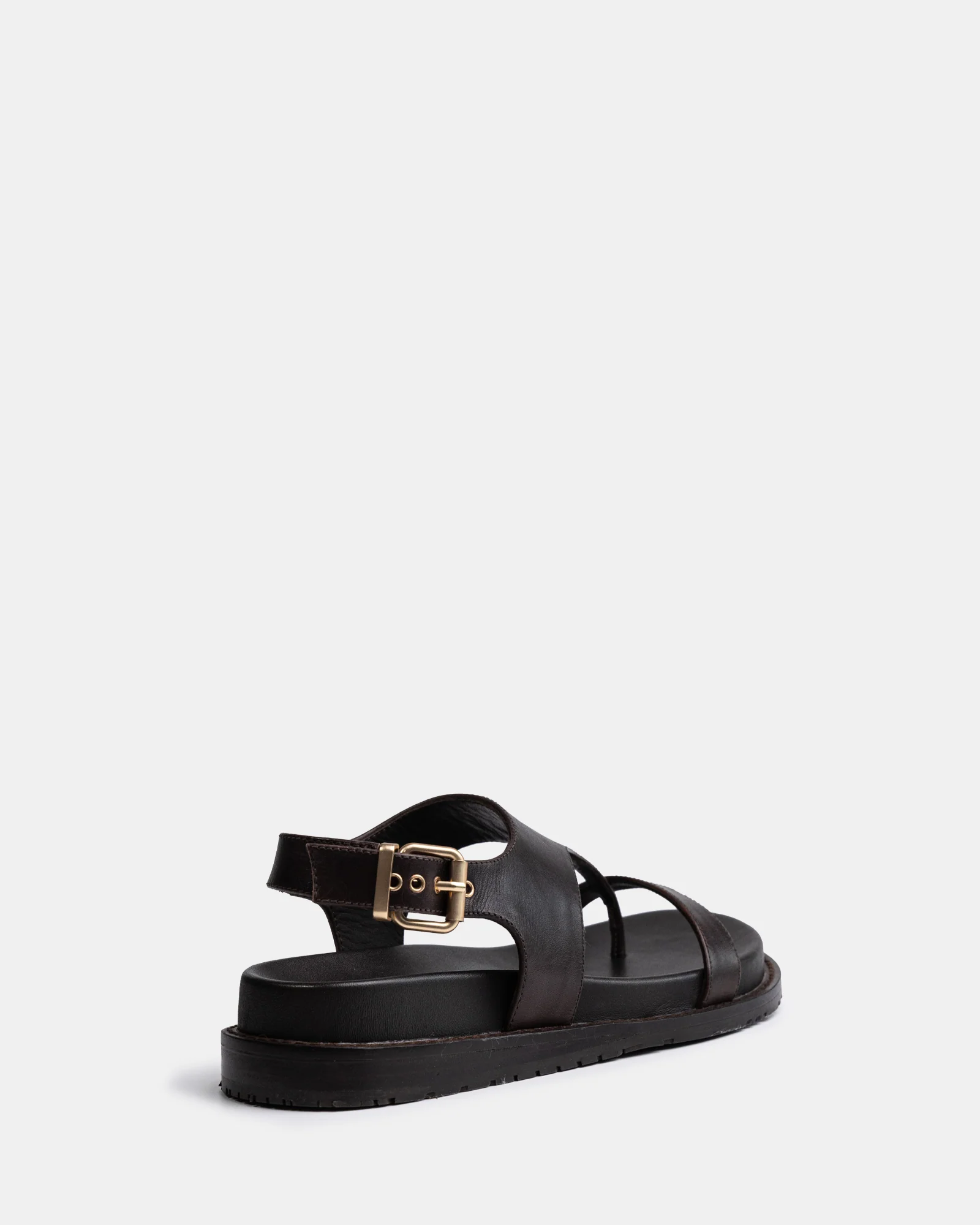 Anina Espresso Pebble Leather Footbed Sandal - Image 4