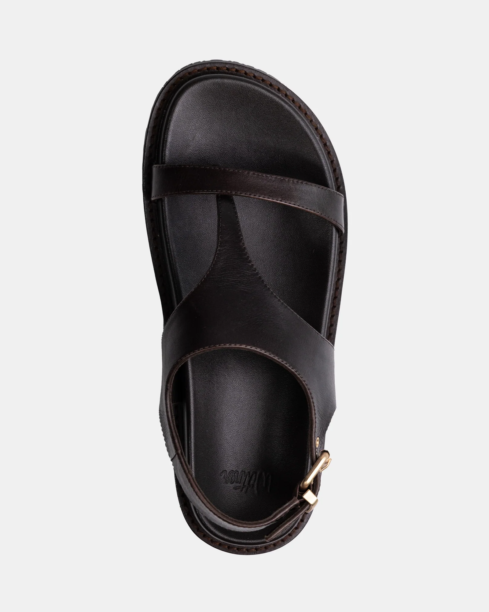 Anina Espresso Pebble Leather Footbed Sandal - Image 5