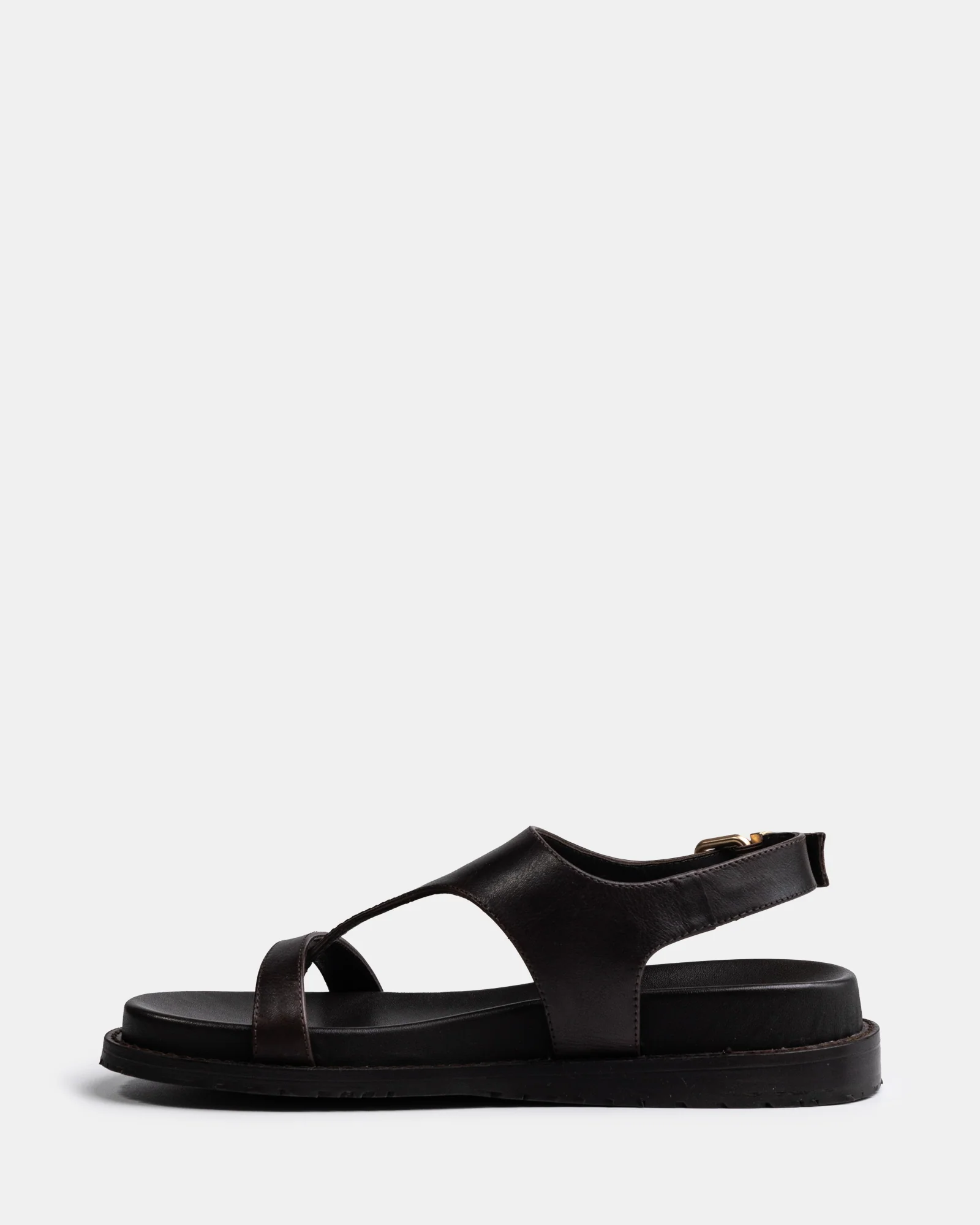 Anina Espresso Pebble Leather Footbed Sandal - Image 6