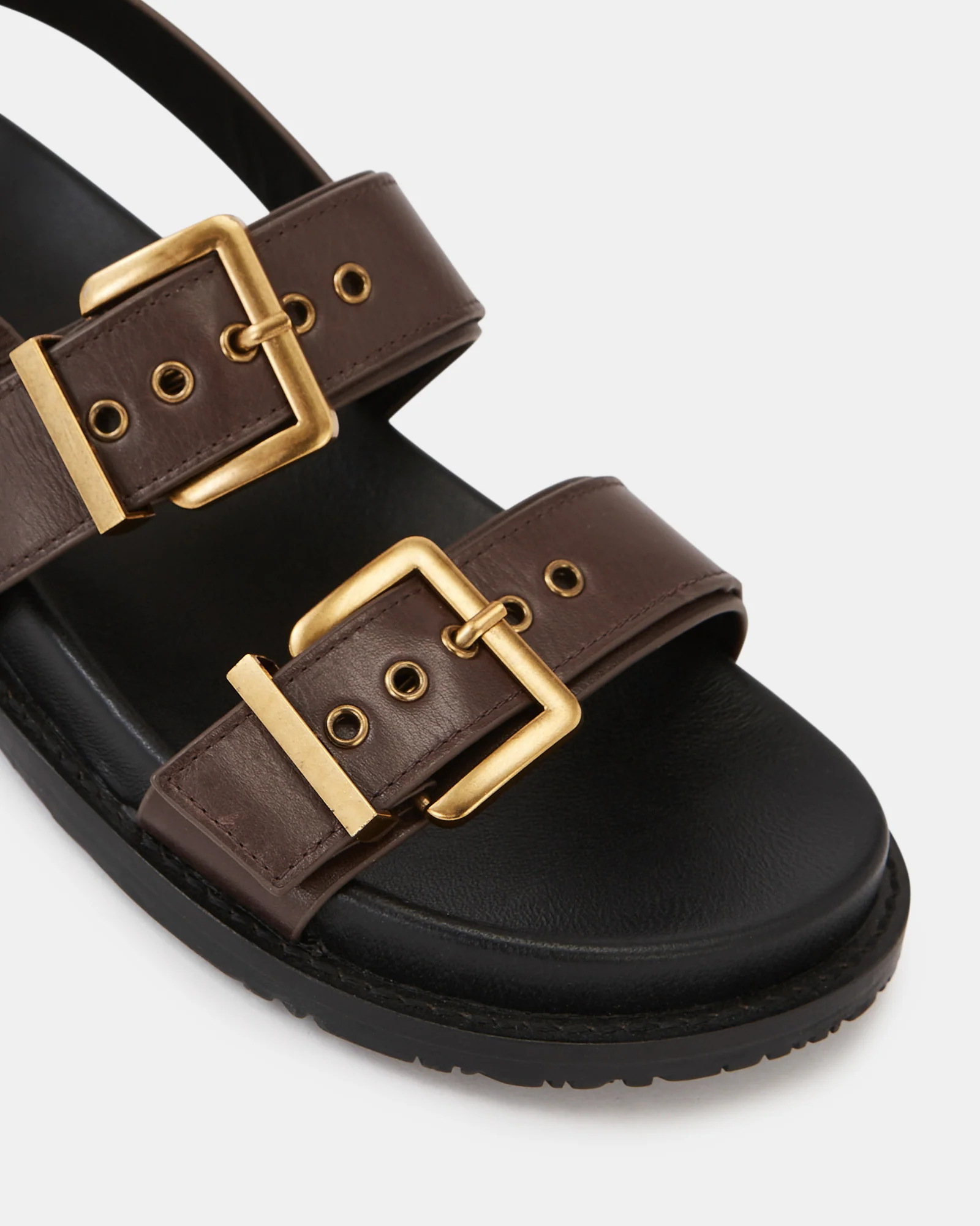 Archie Espresso Leather Footbed Sandal - Image 3