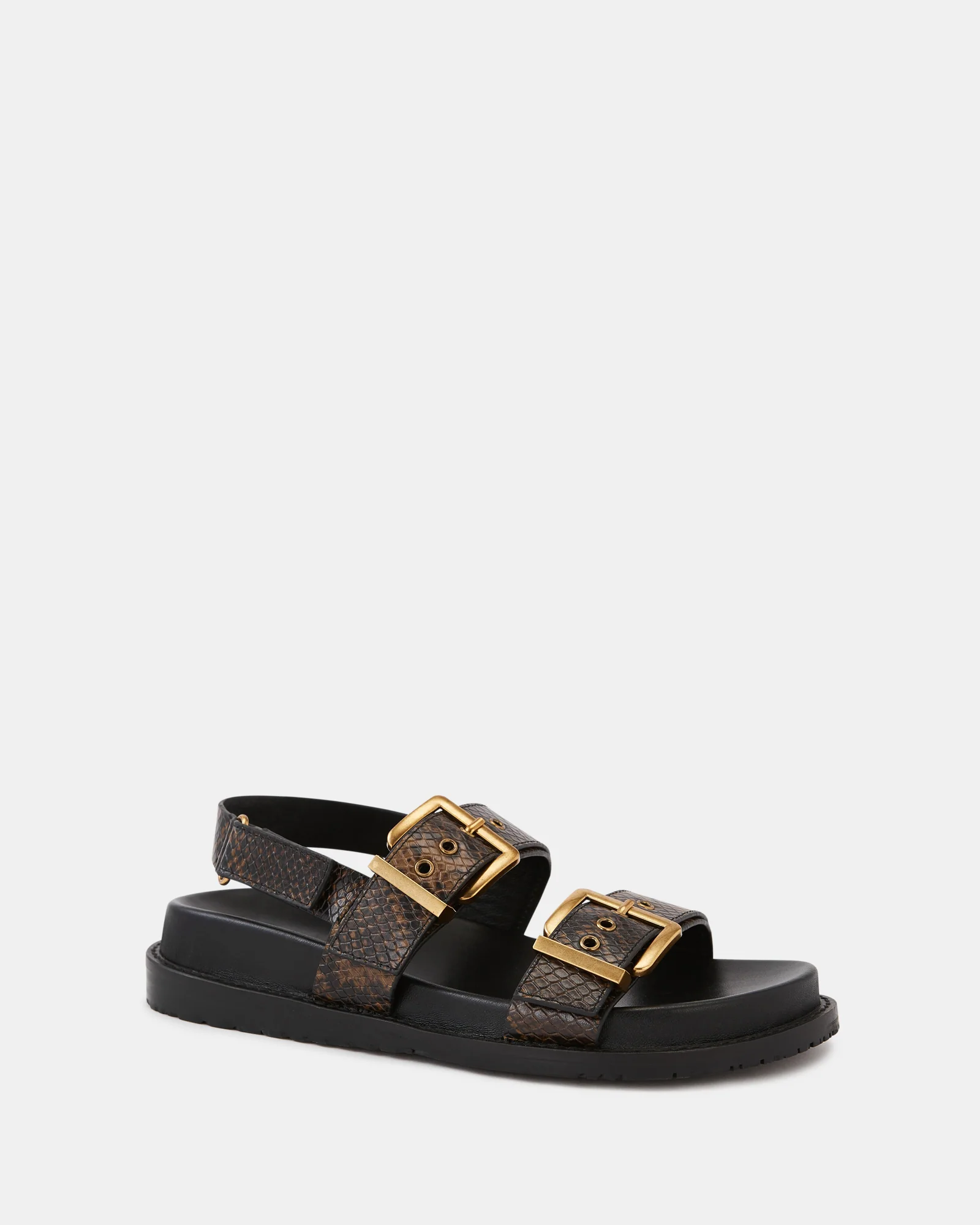 Archie Snake Emboss Leather Footbed Sandal - Image 2