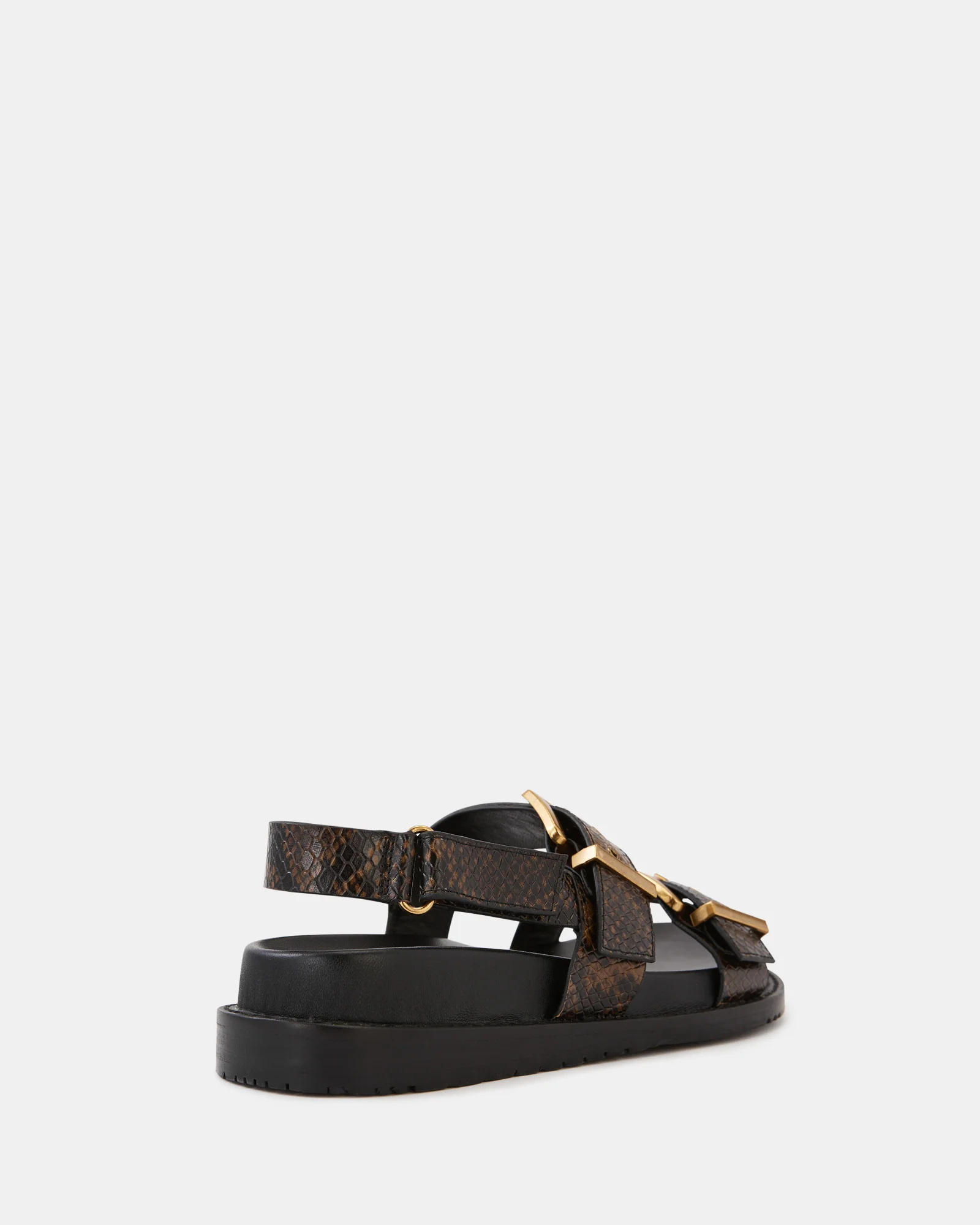 Archie Snake Emboss Leather Footbed Sandal - Image 4