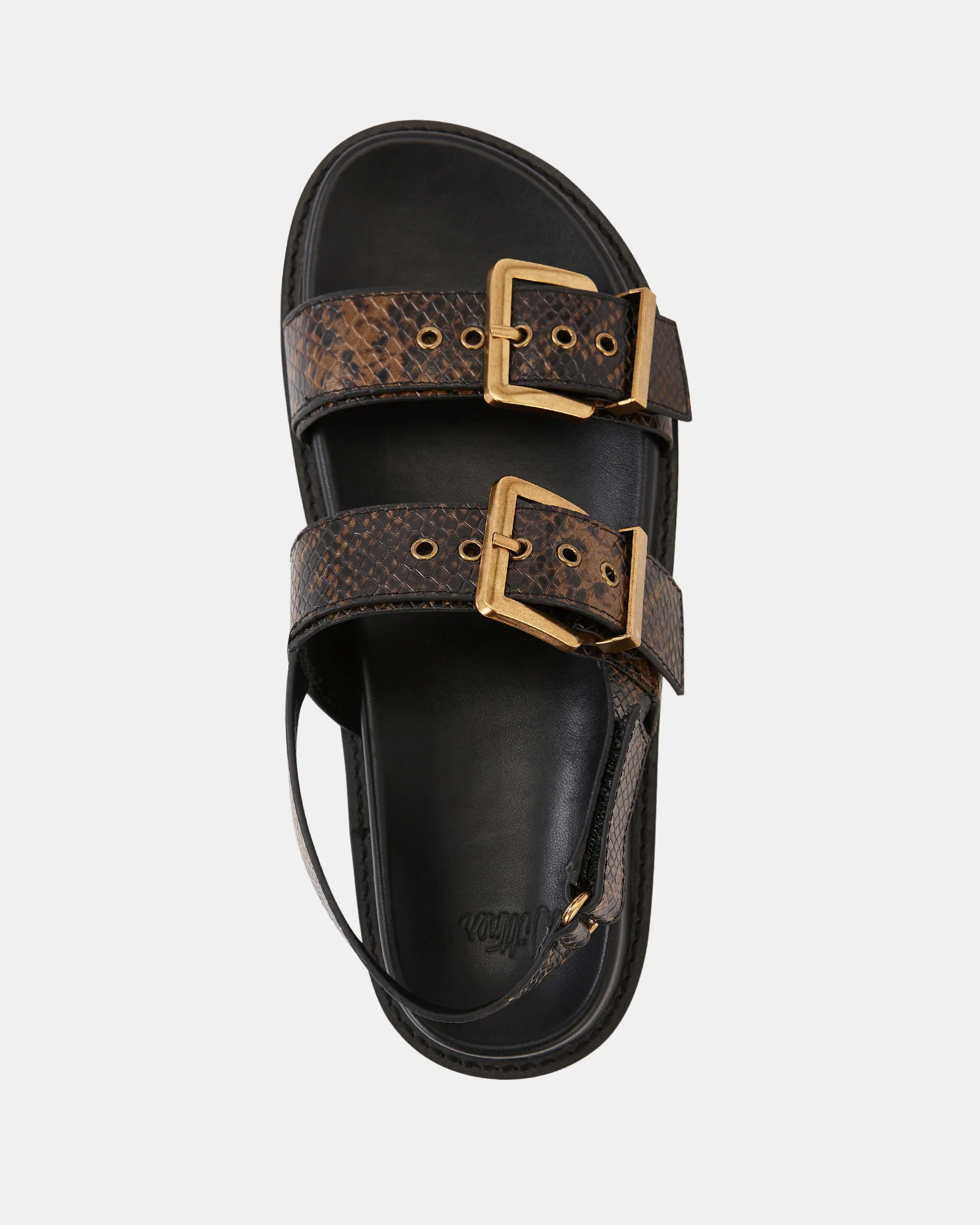 Archie Snake Emboss Leather Footbed Sandal - Image 5