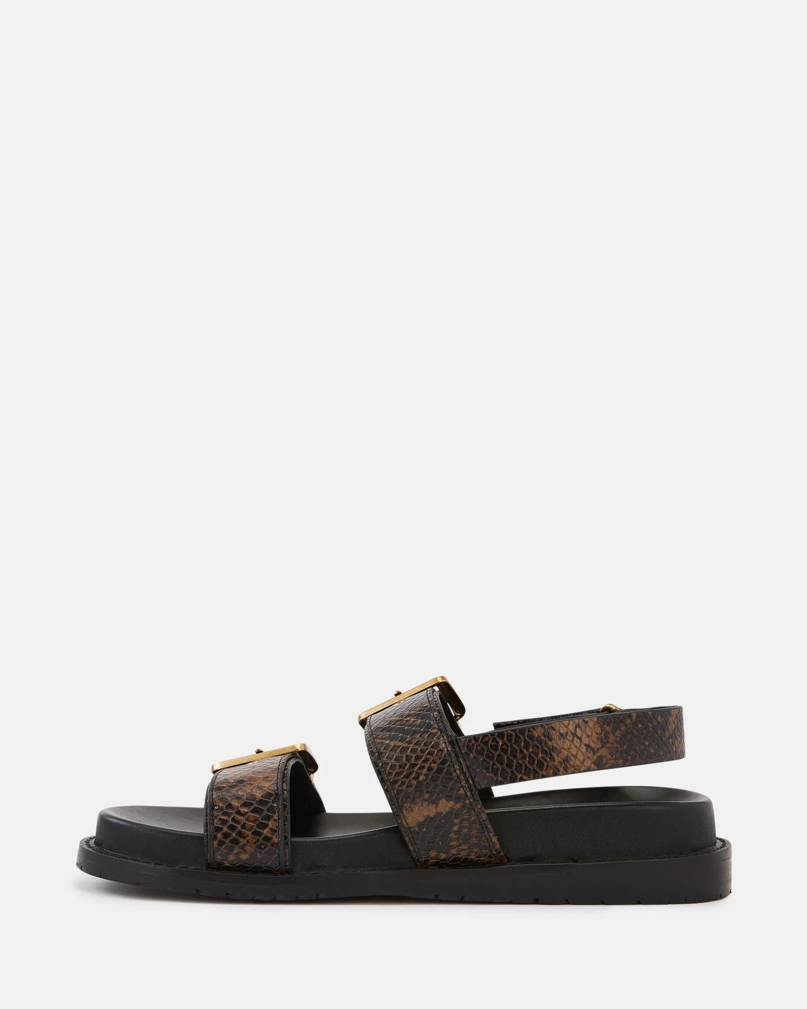 Archie Snake Emboss Leather Footbed Sandal - Image 6