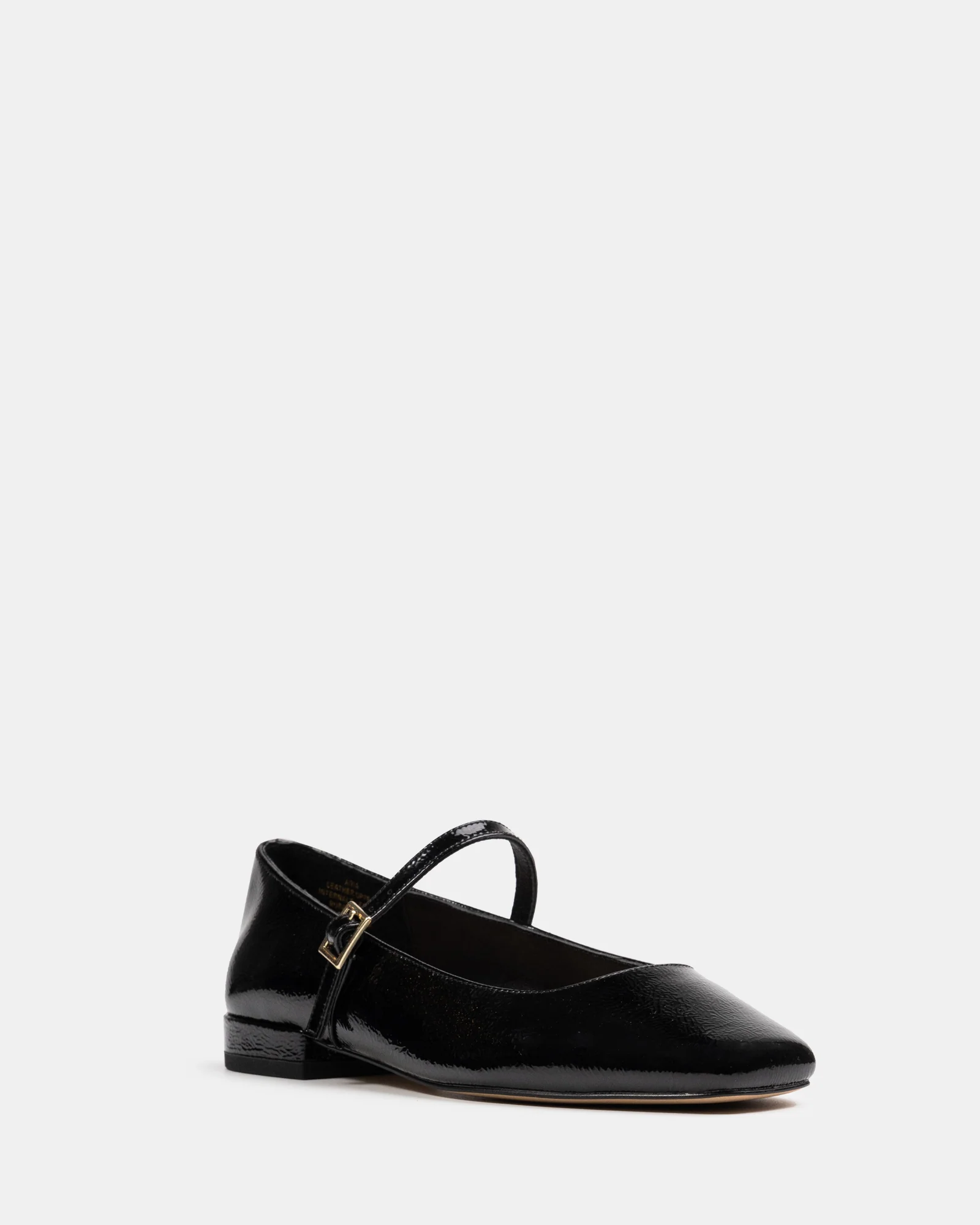 Aria Black Crinkle Patent Leather Mary Jane - Image 2