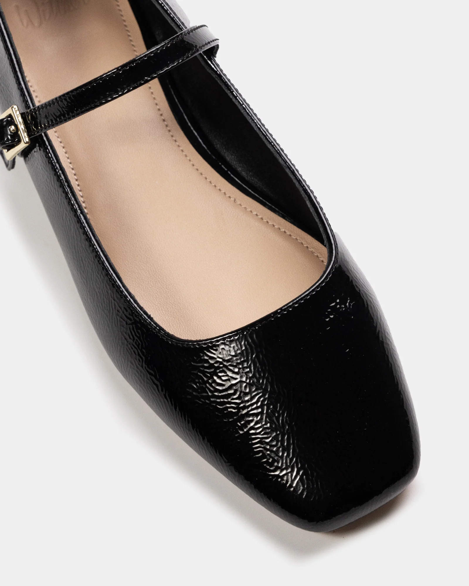 Aria Black Crinkle Patent Leather Mary Jane - Image 3
