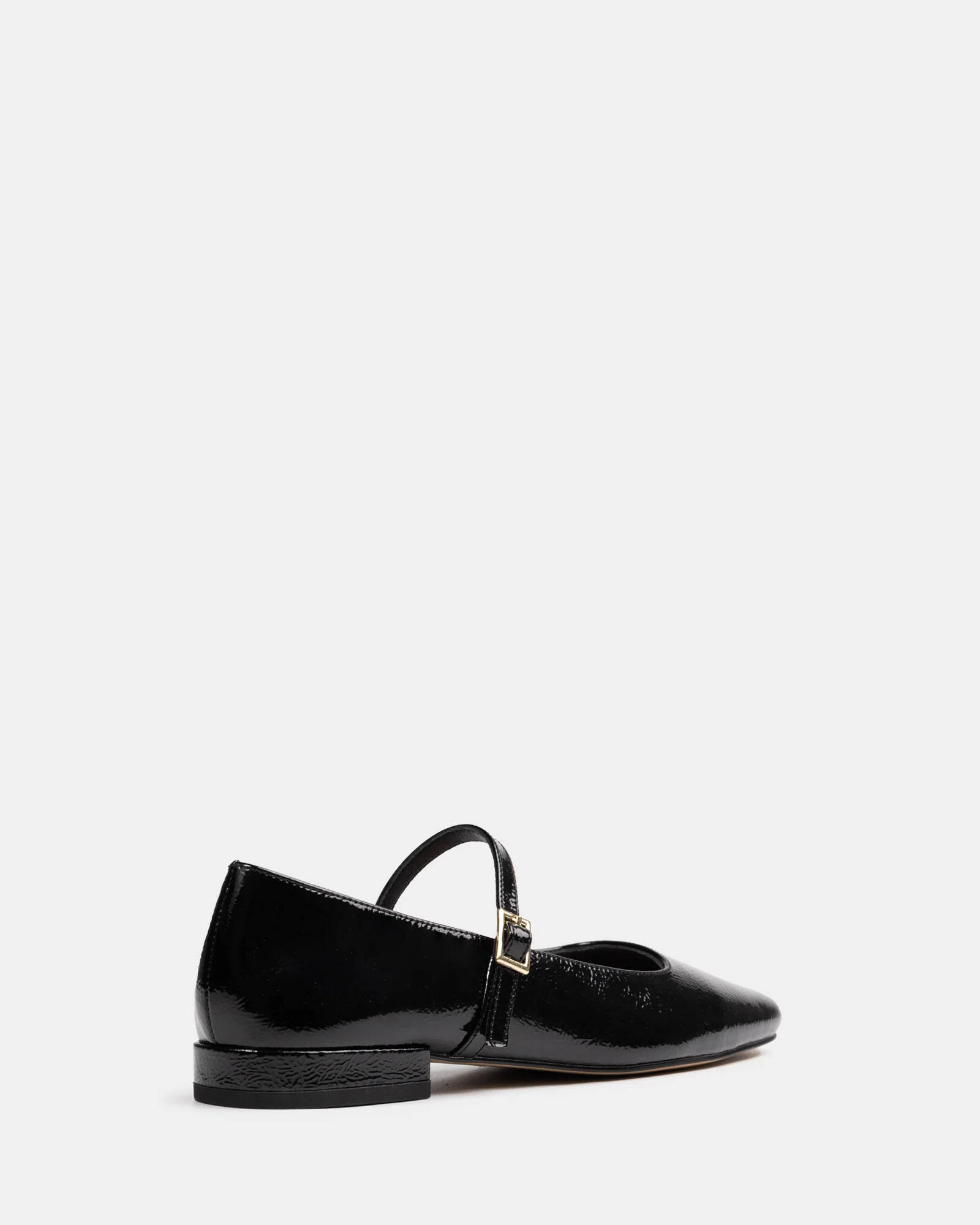 Aria Black Crinkle Patent Leather Mary Jane - Image 4