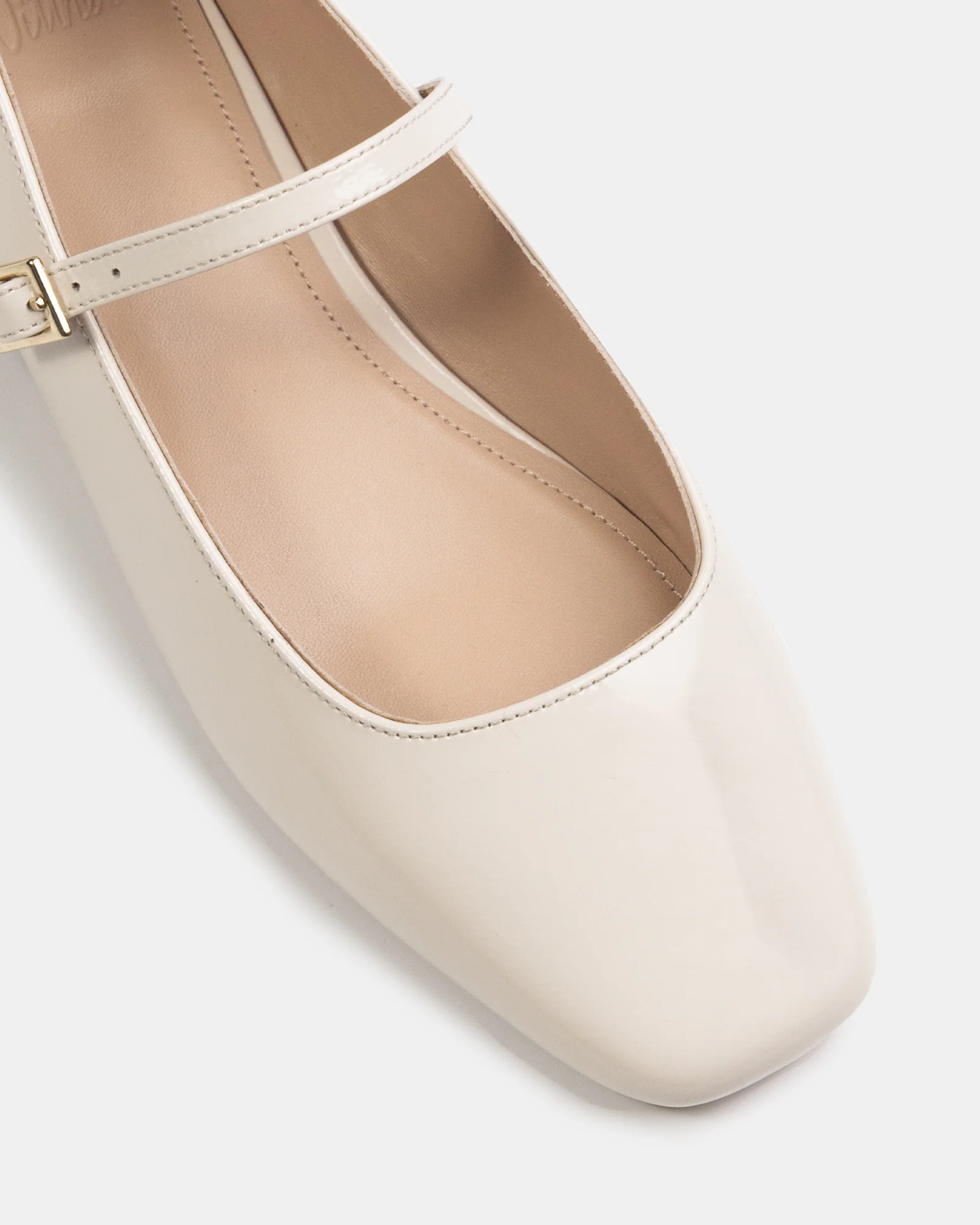 Aria Vintage Ivory Crinkle Patent Leather Mary Jane - Image 3