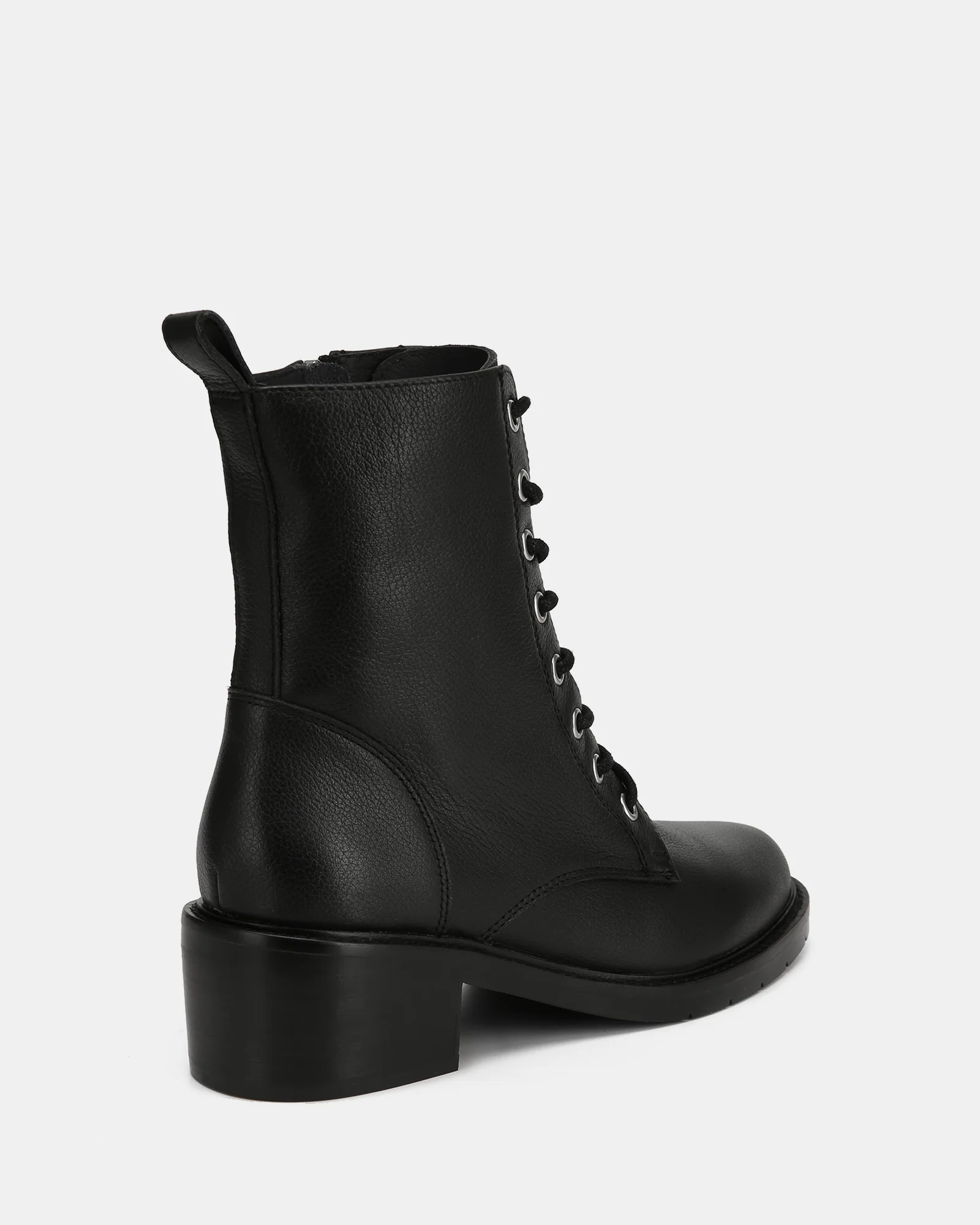Benny Black Pebble Leather Ankle Boot - Image 4