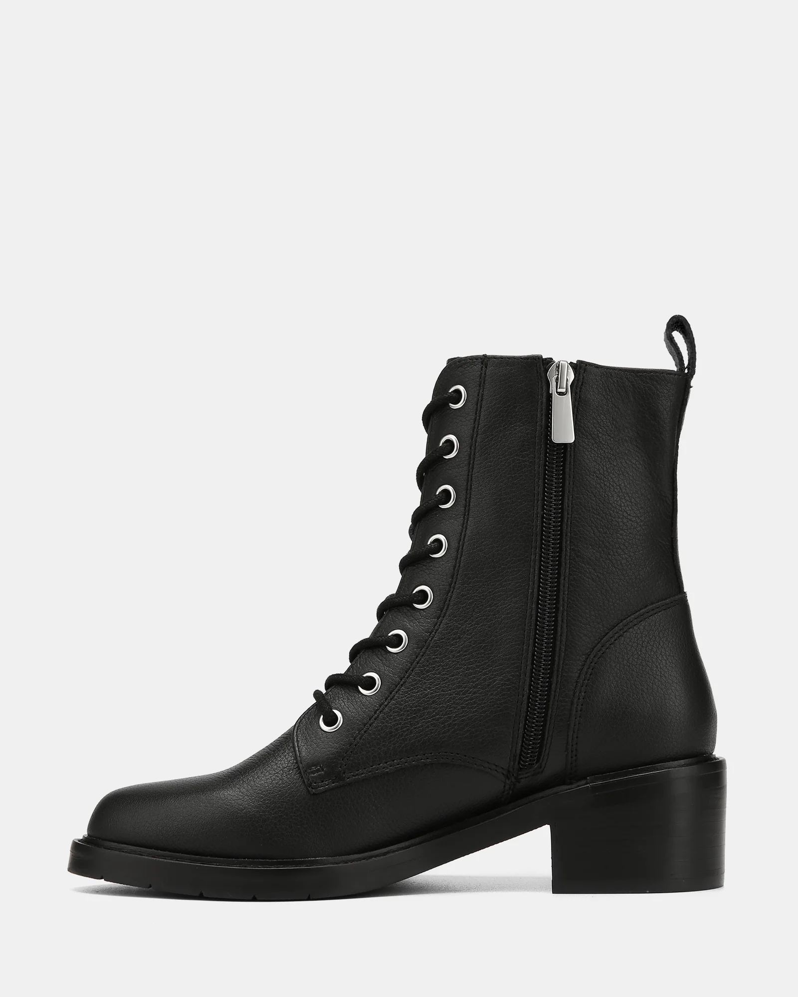 Benny Black Pebble Leather Ankle Boot - Image 6