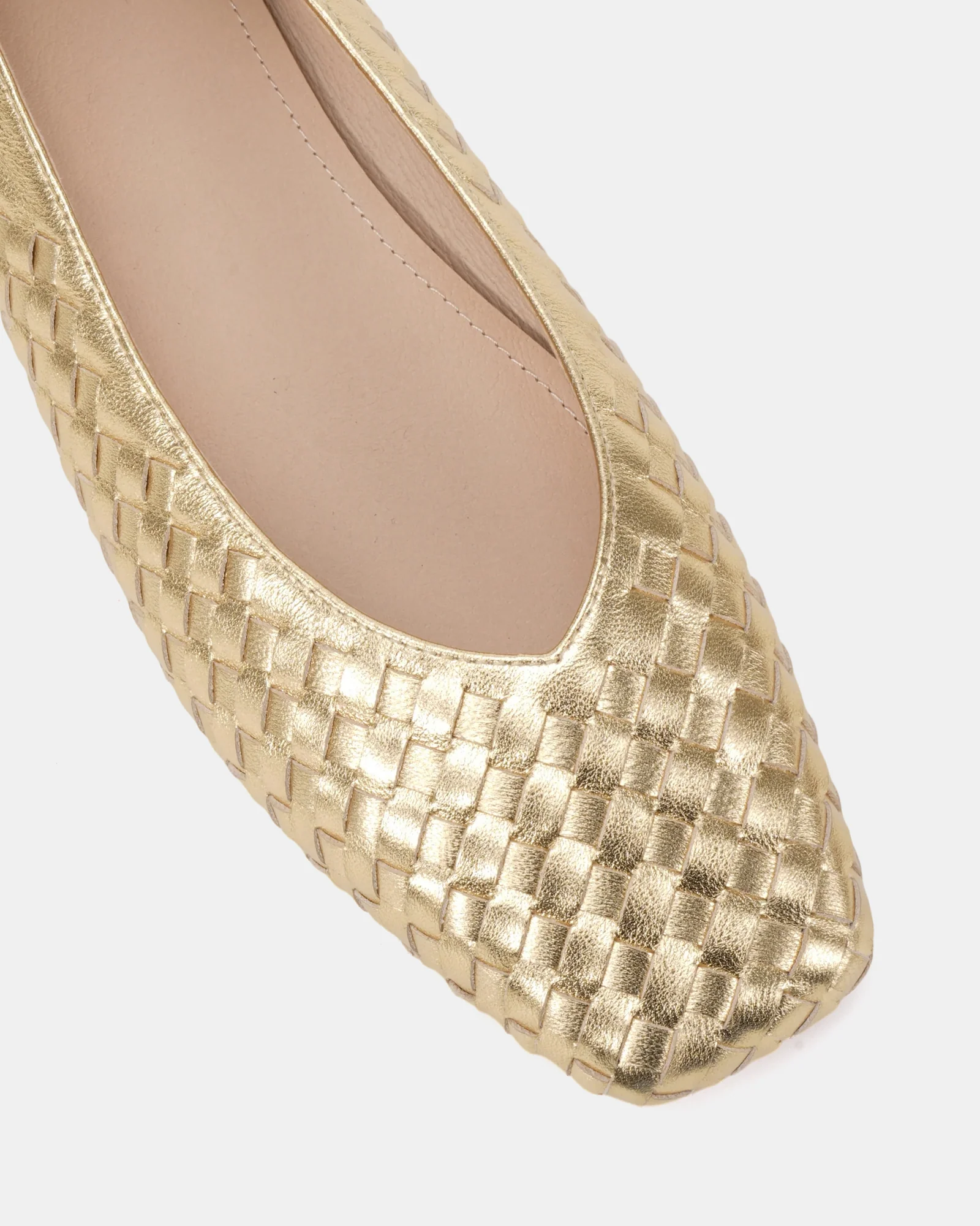 Berty Gold Pebble Leather Ballet Flat - Image 3