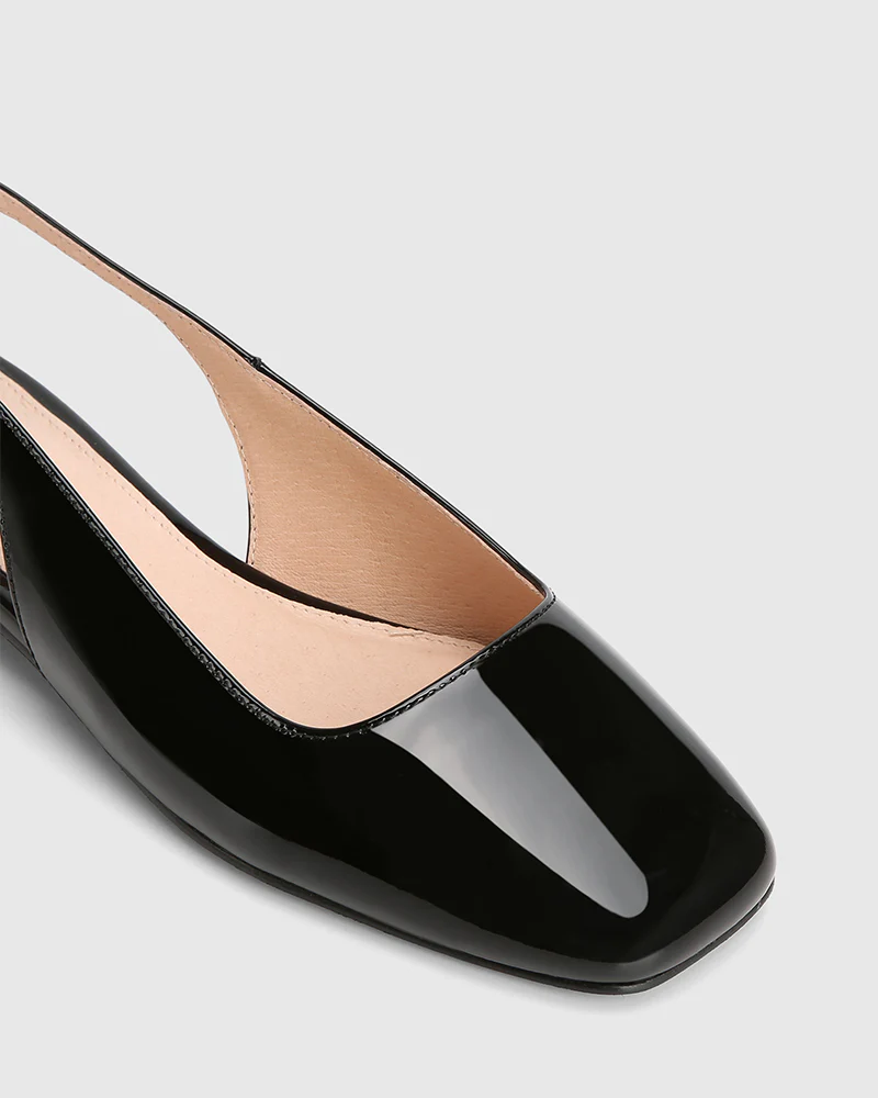 Bev Black Patent Leather Slingback - Image 3