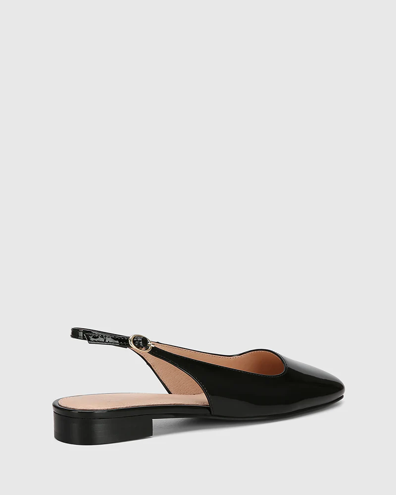 Bev Black Patent Leather Slingback - Image 4