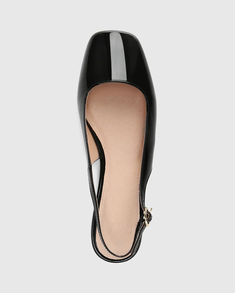 Bev Black Patent Leather Slingback - Image 5