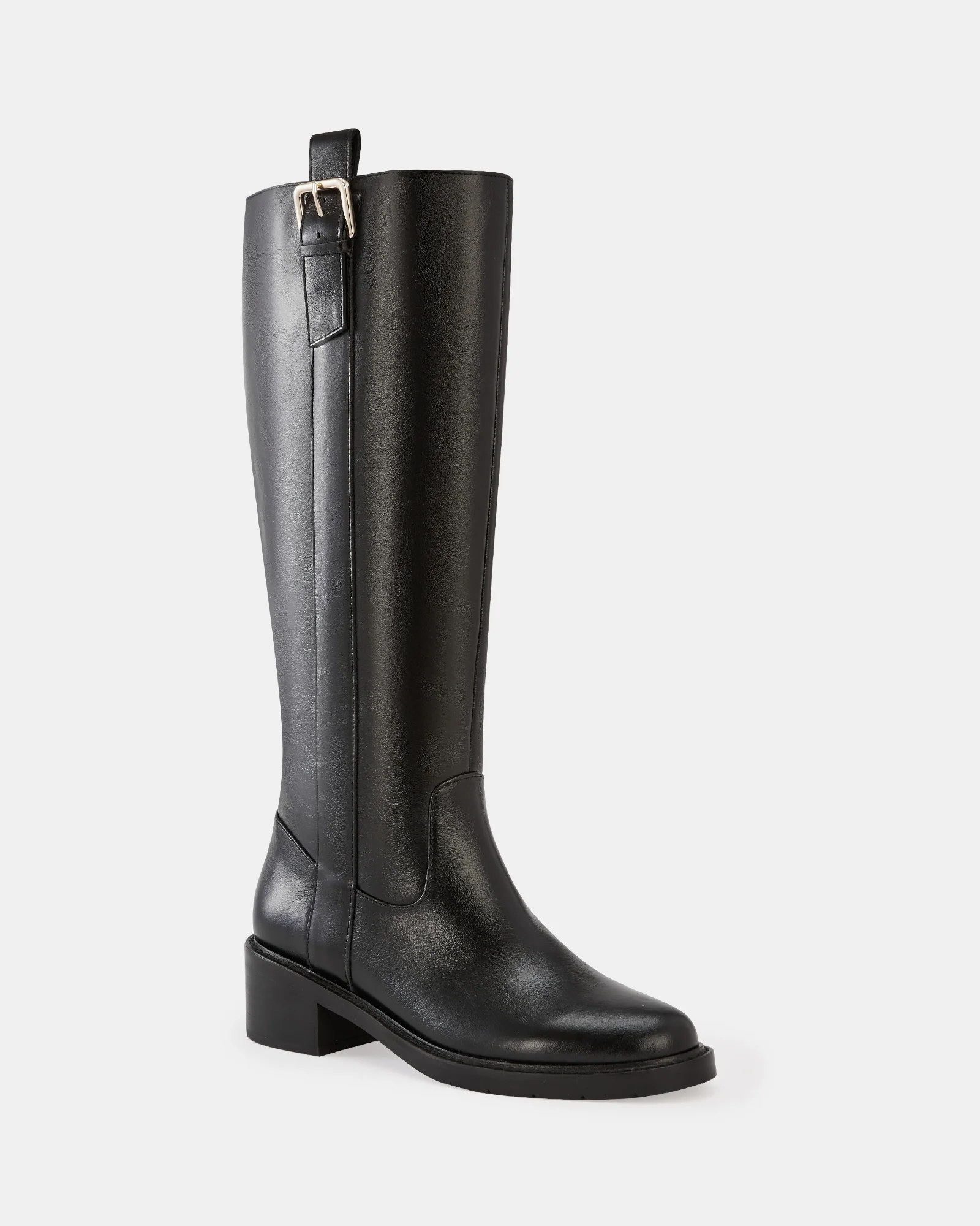 Bobby Black Leather Knee High Boot - Image 3