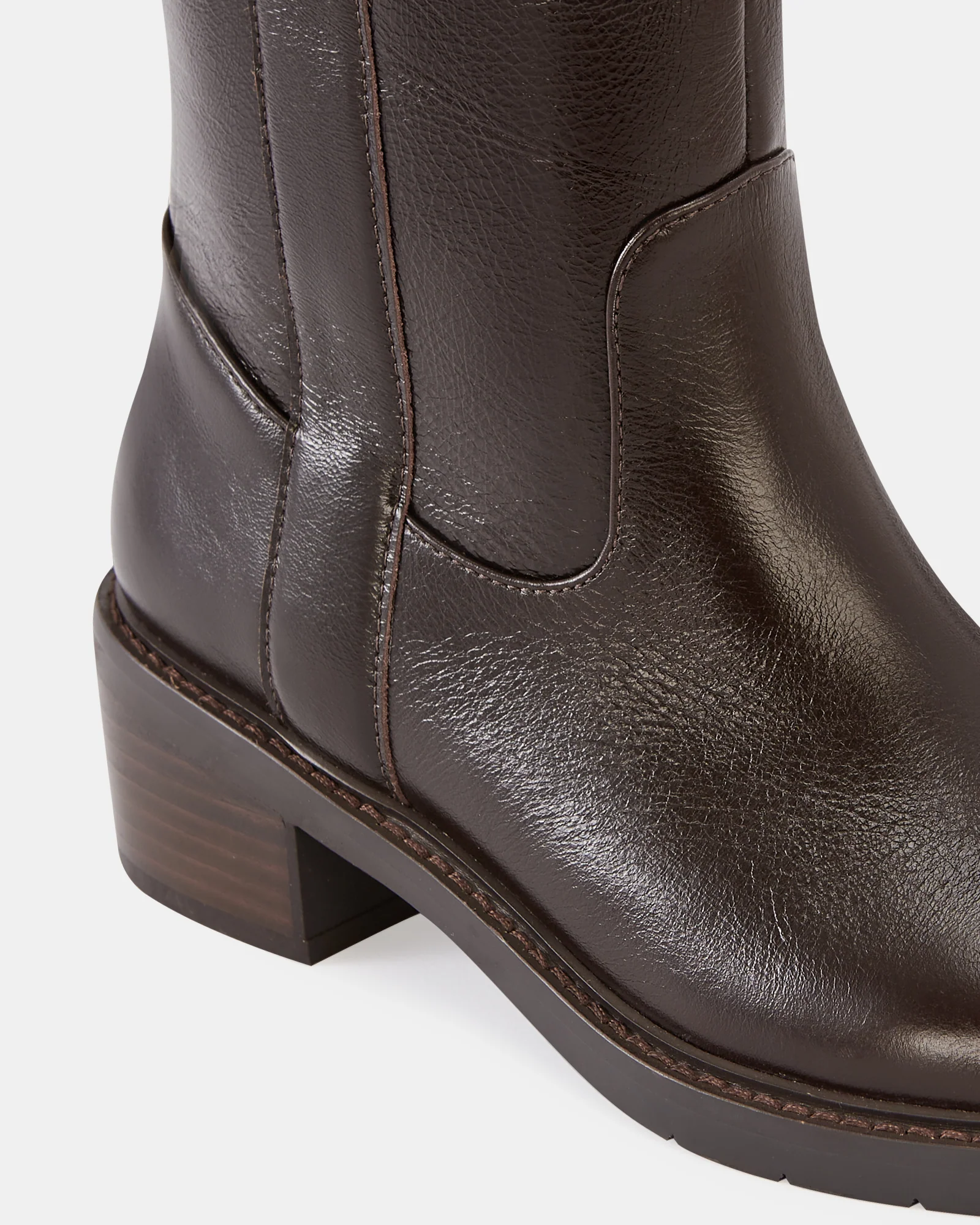 Bobby Dark Brown Leather Knee High Boot - Image 3