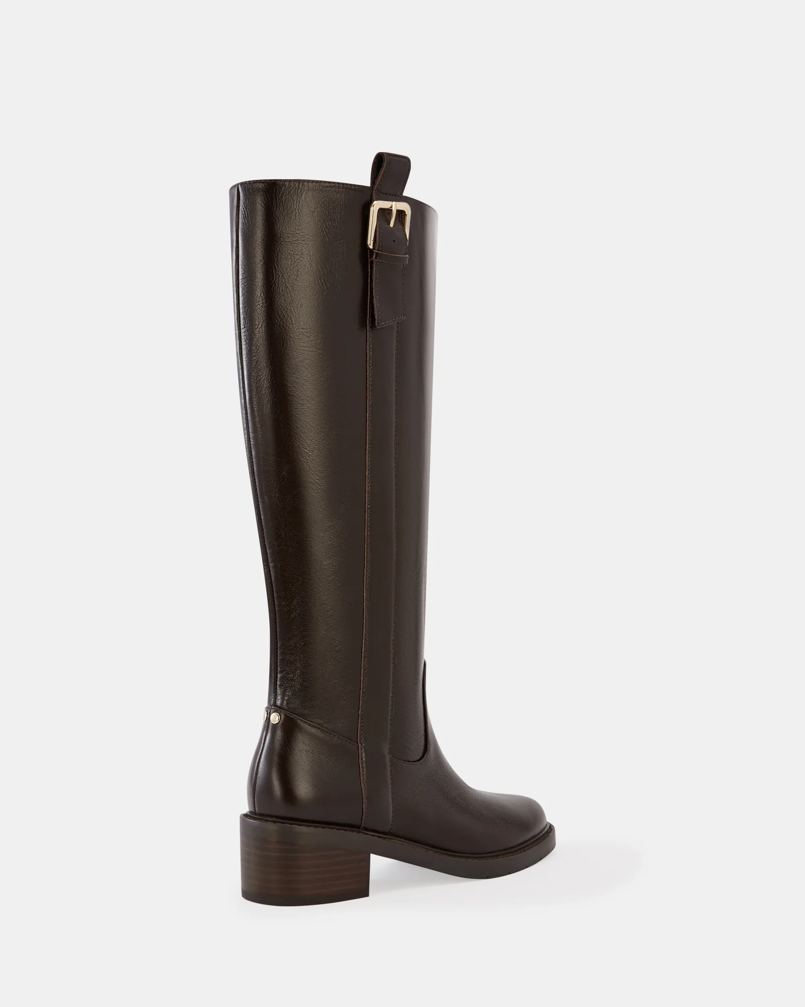 Bobby Dark Brown Leather Knee High Boot - Image 4