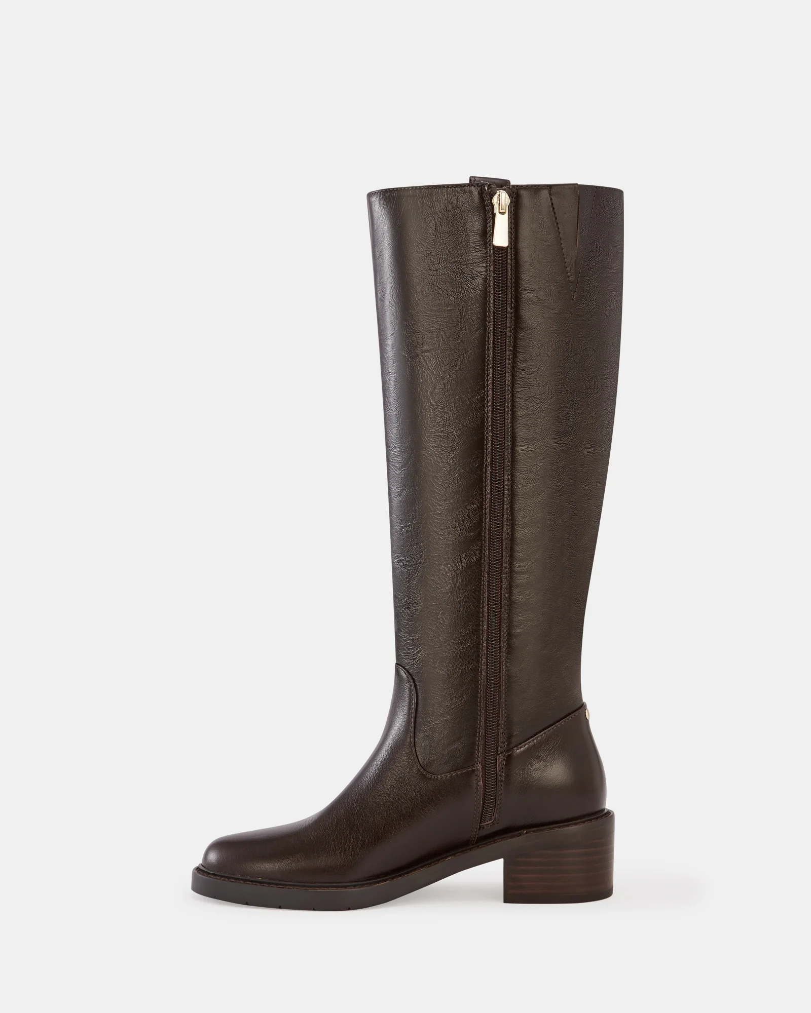Bobby Dark Brown Leather Knee High Boot - Image 6