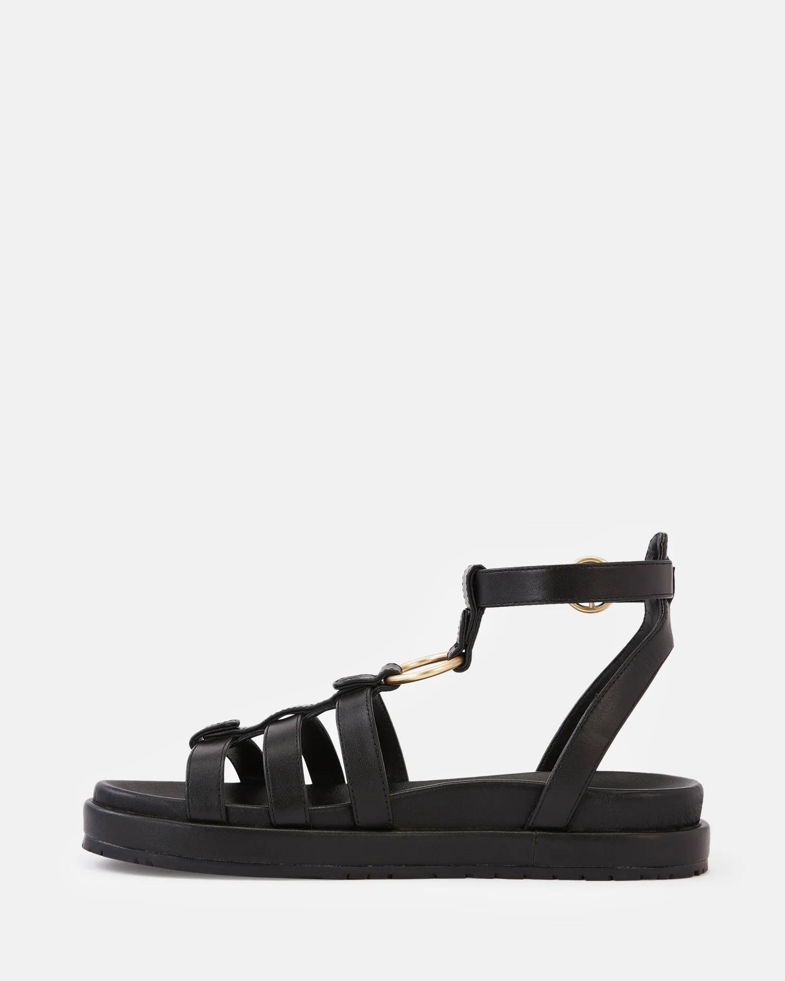 Bruna Black Leather Sandal - Image 6