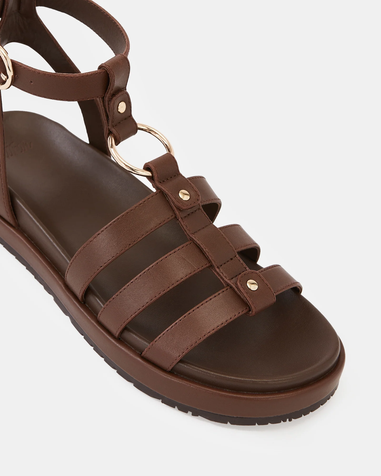 Bruna Tawny Brown Leather Sandal - Image 3
