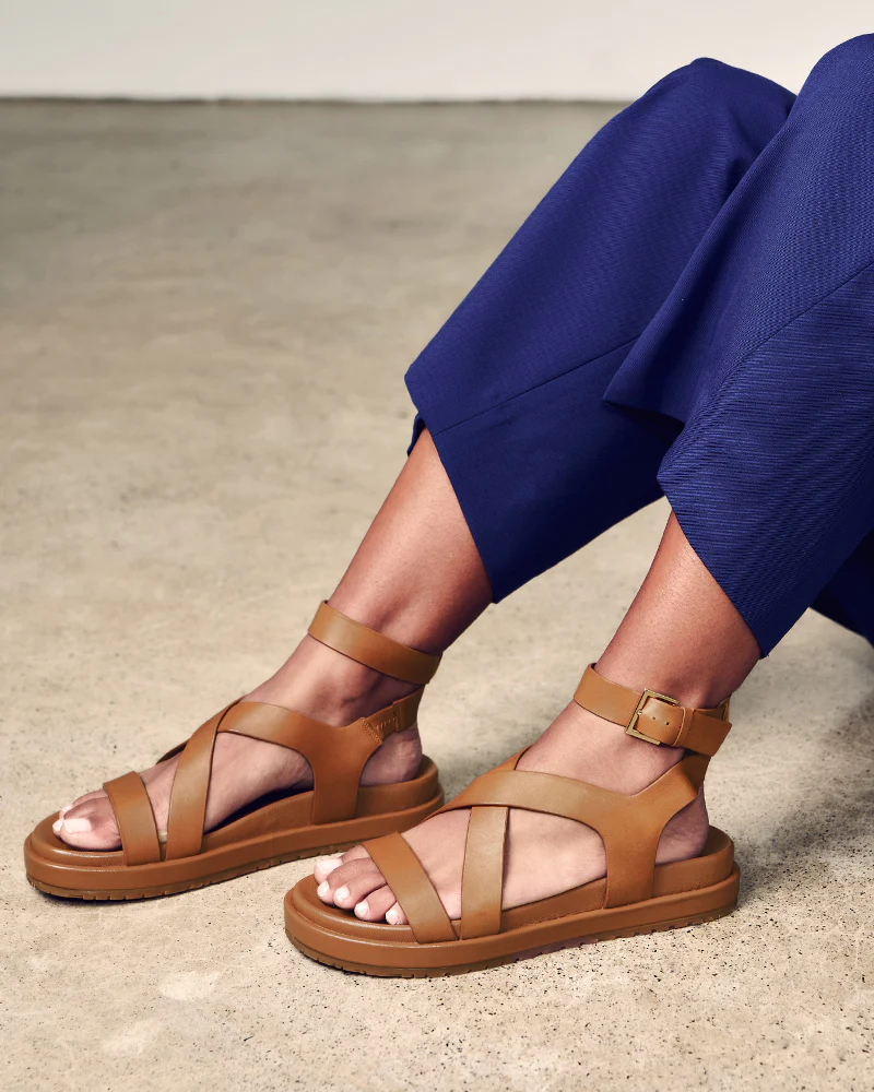 Bryer Burnt Almond Leather Sandal - Image 7