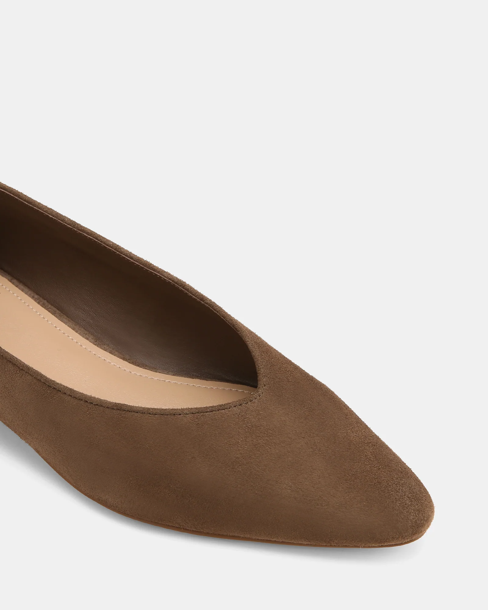 Calio Mocha Brown Suede Leather Ballet Flat - Image 3
