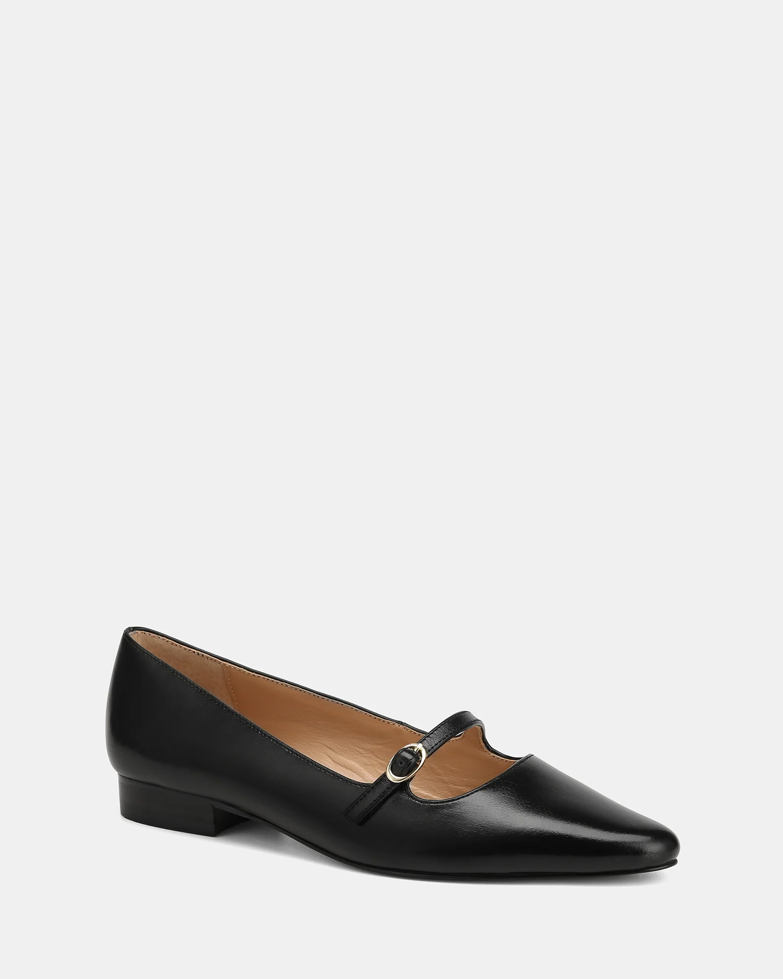 Carina Black Leather Pointed Ballet Flat - Image 2