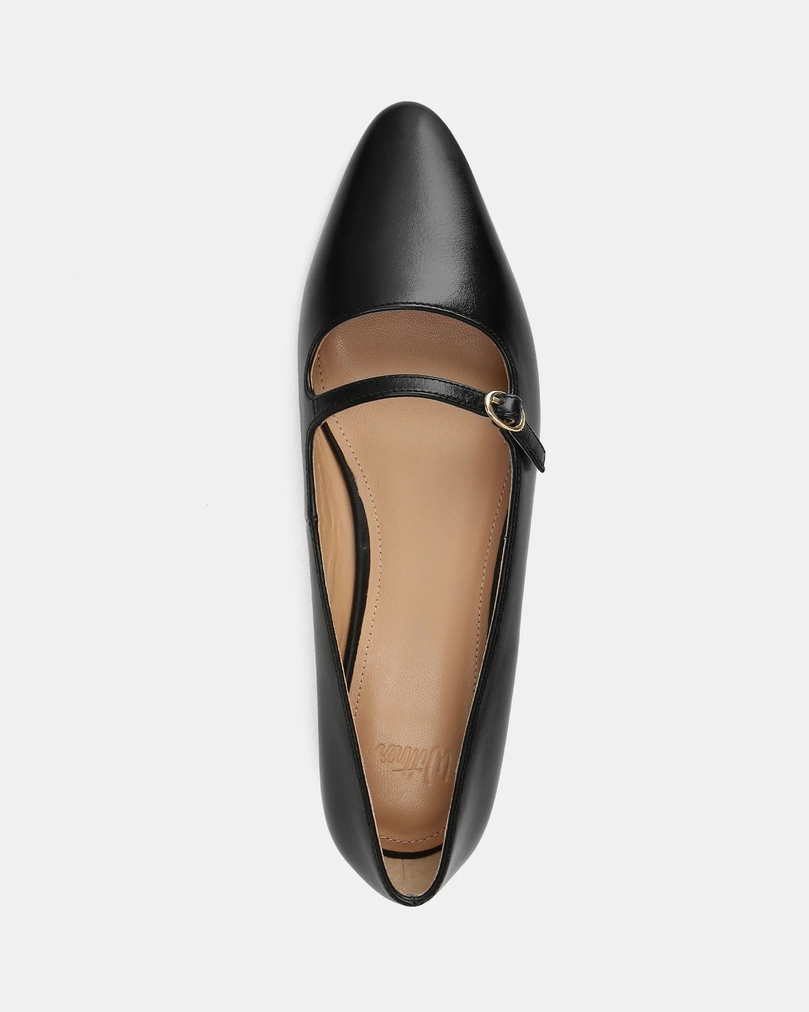 Carina Black Leather Pointed Ballet Flat - Image 5
