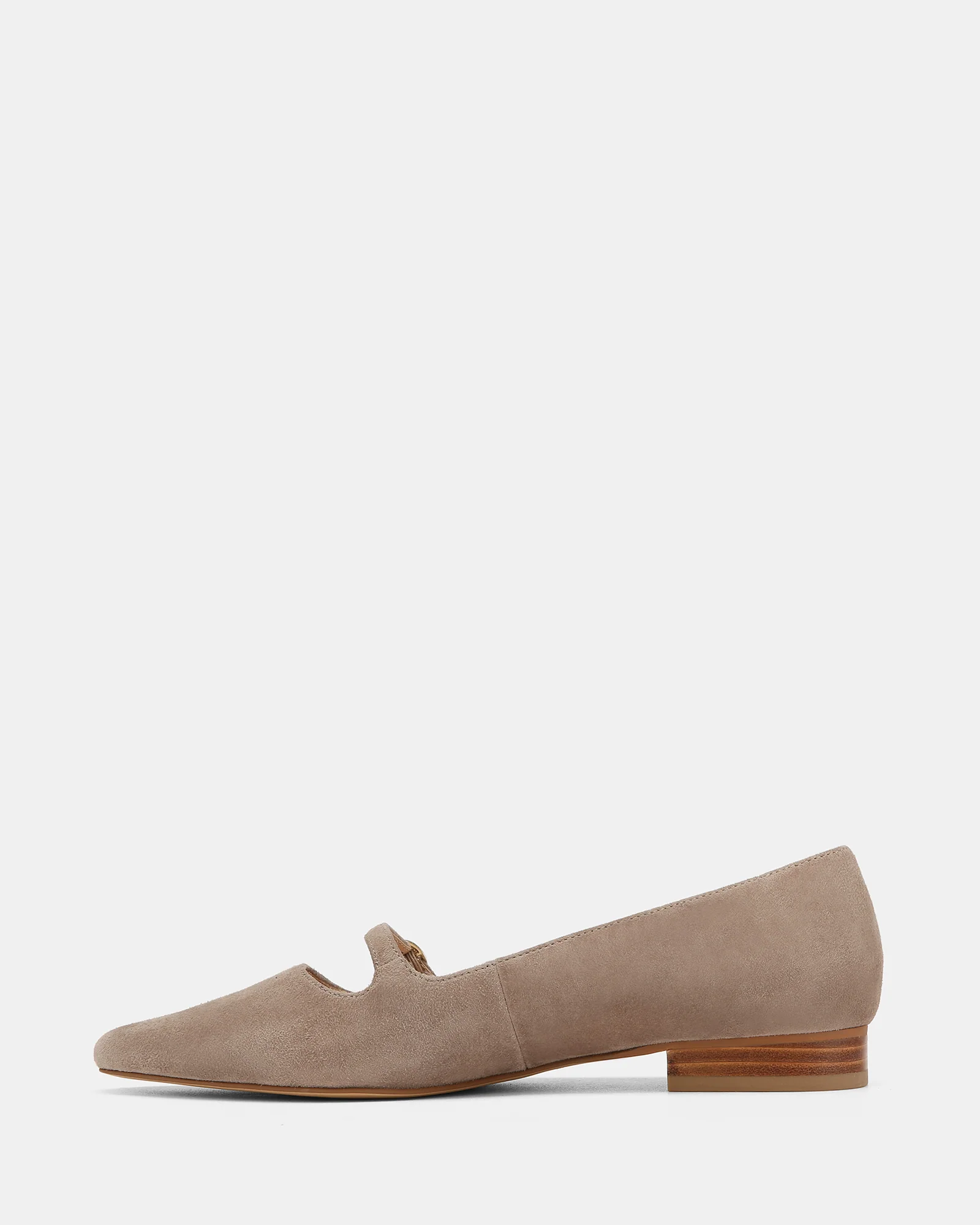 Carina Taupe Suede Leather Pointed Ballet Flat - Image 6