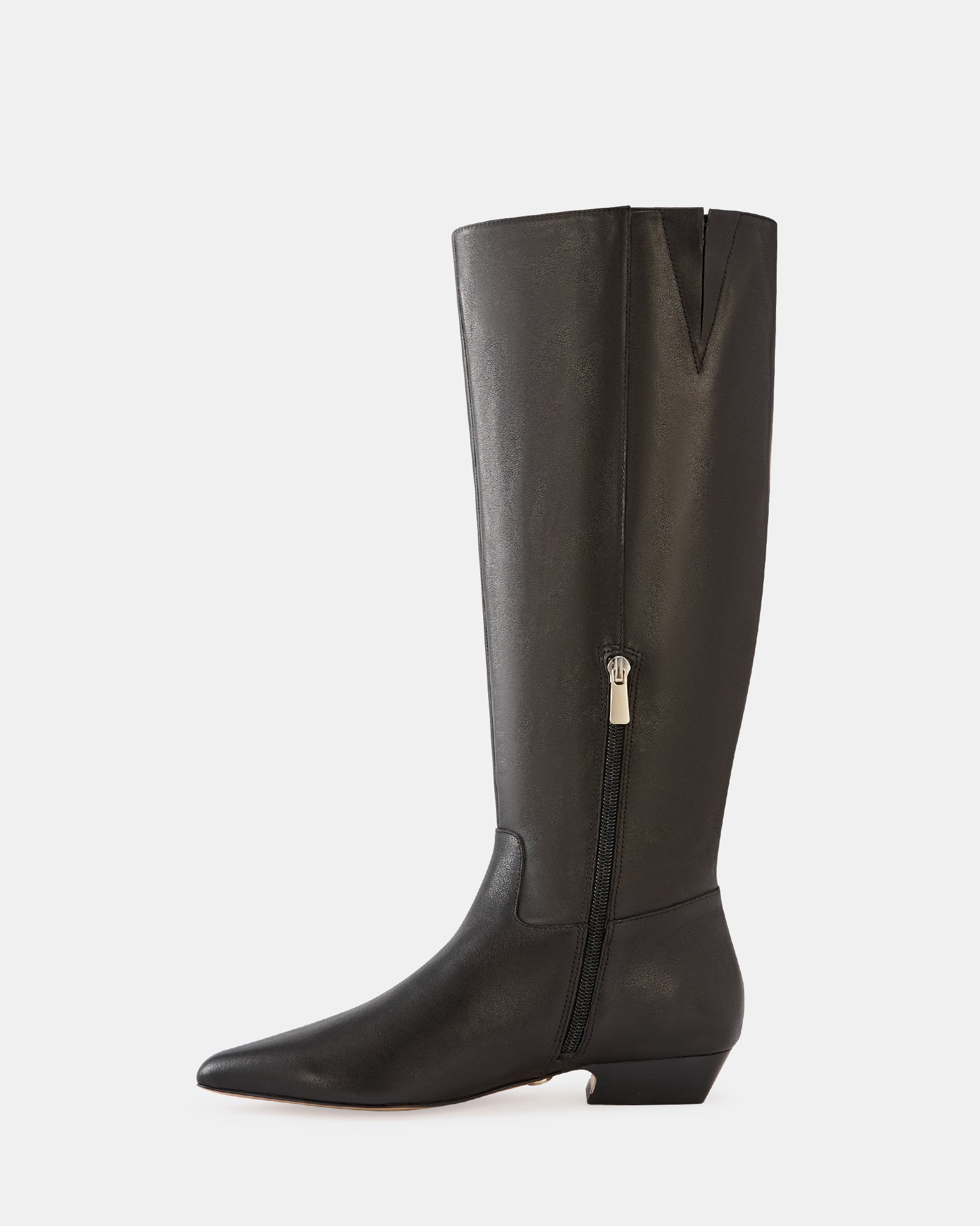 Carys Black Leather Knee High Boot - Image 7