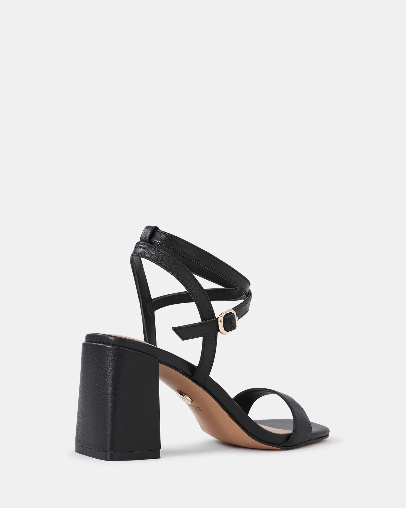 Colette Black Leather Block Heel - Image 4