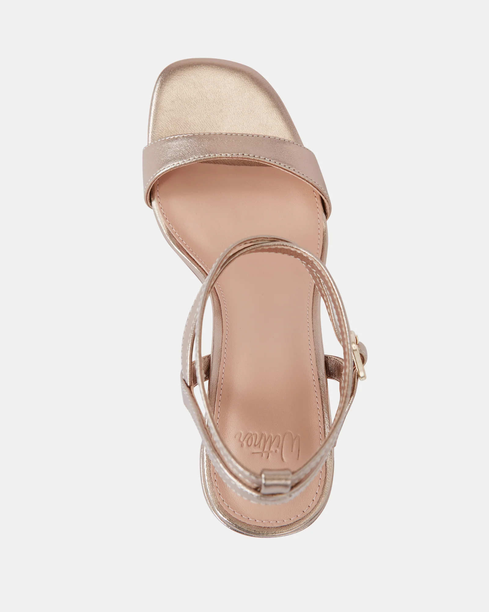 Colette Champagne Metallic Leather Block Heel - Image 5