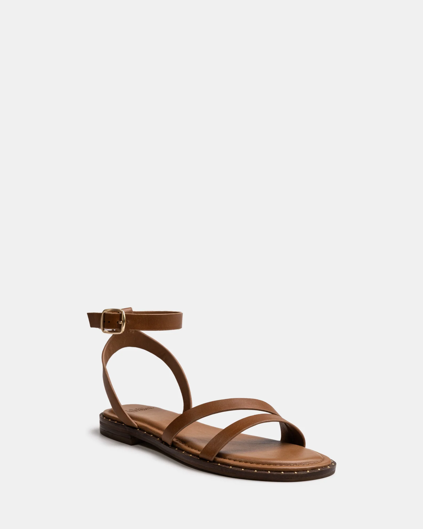 Crystina Dark Cognac Leather Strappy Sandal - Image 2