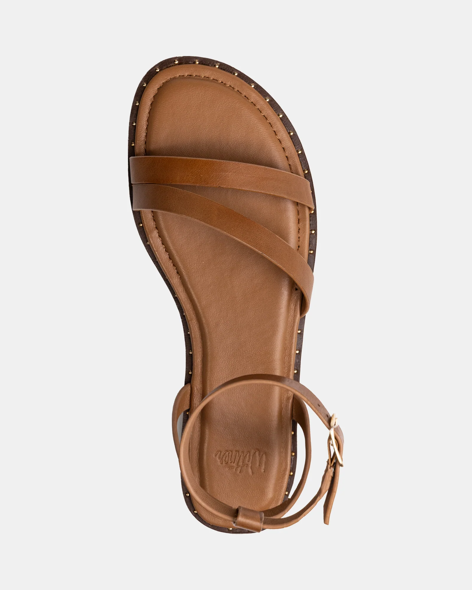 Crystina Dark Cognac Leather Strappy Sandal - Image 5