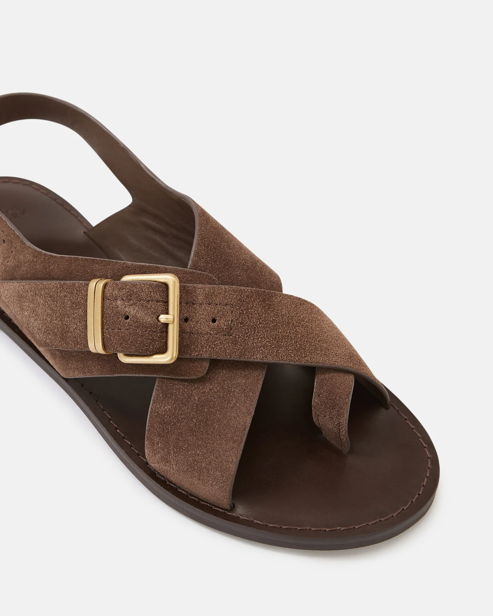 Danna Tawny Brown Suede Leather Sandal - Image 3