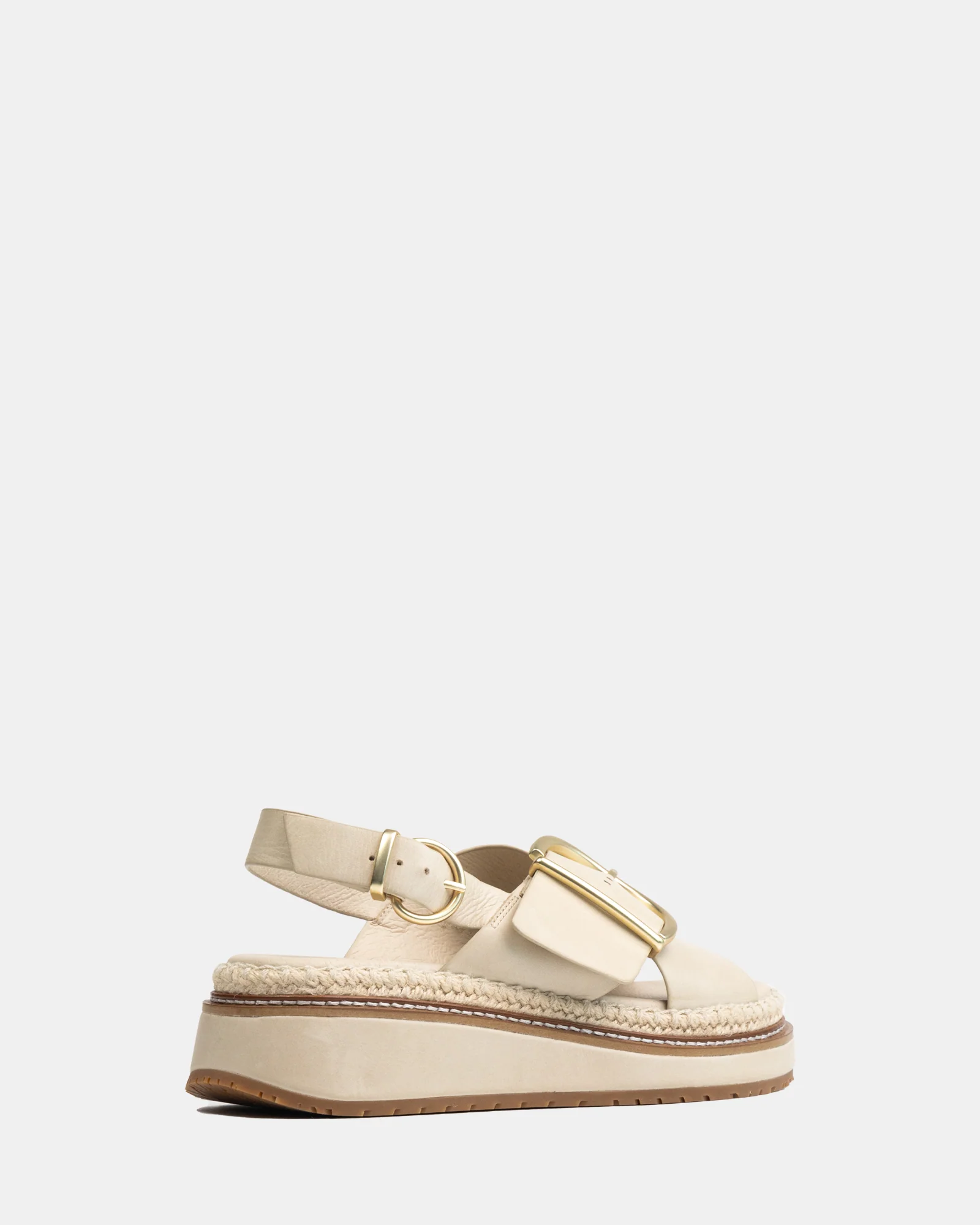 Deia Vintage Ivory Pebble Leather Flatform - Image 4