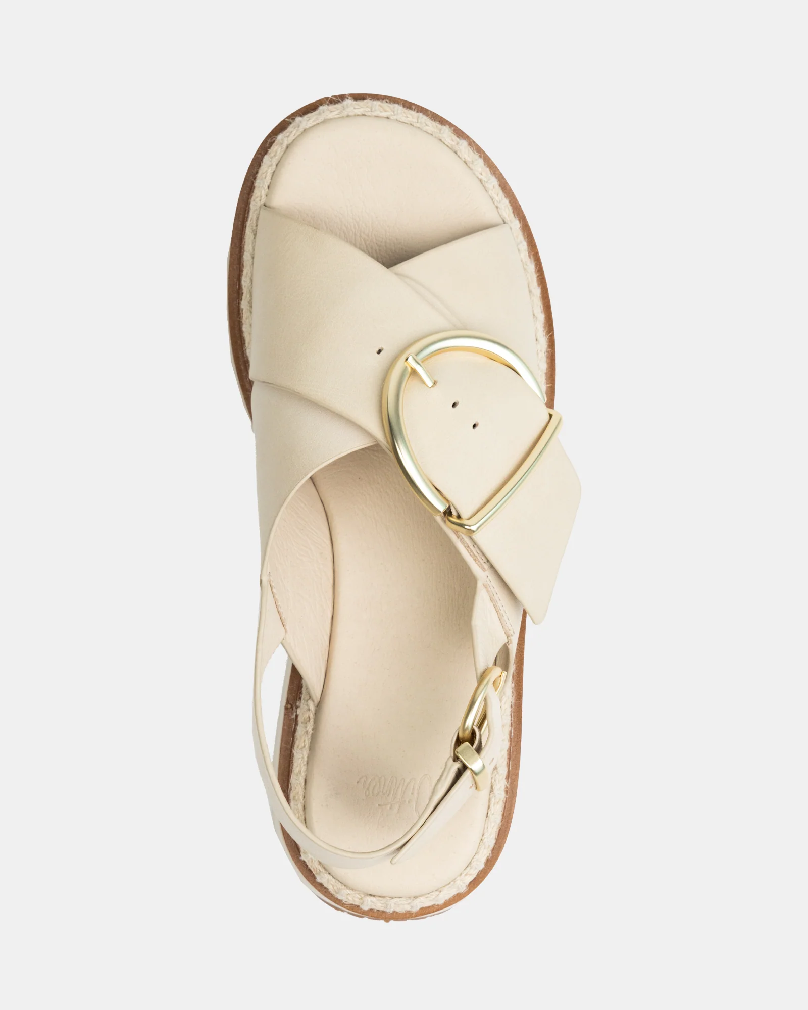 Deia Vintage Ivory Pebble Leather Flatform - Image 5