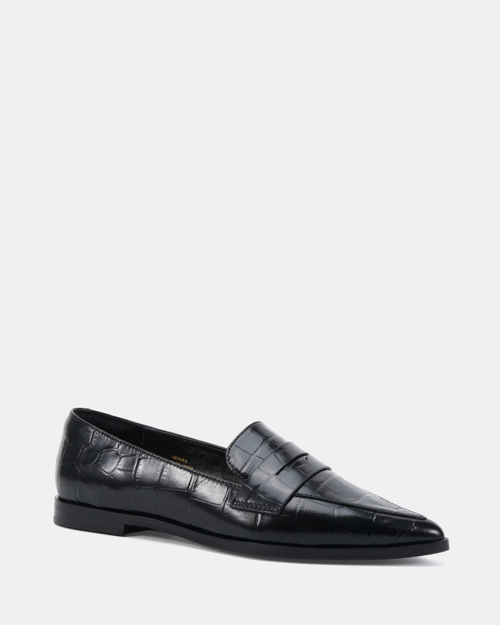 Denver Black Croc Embossed Leather Loafer - Image 2