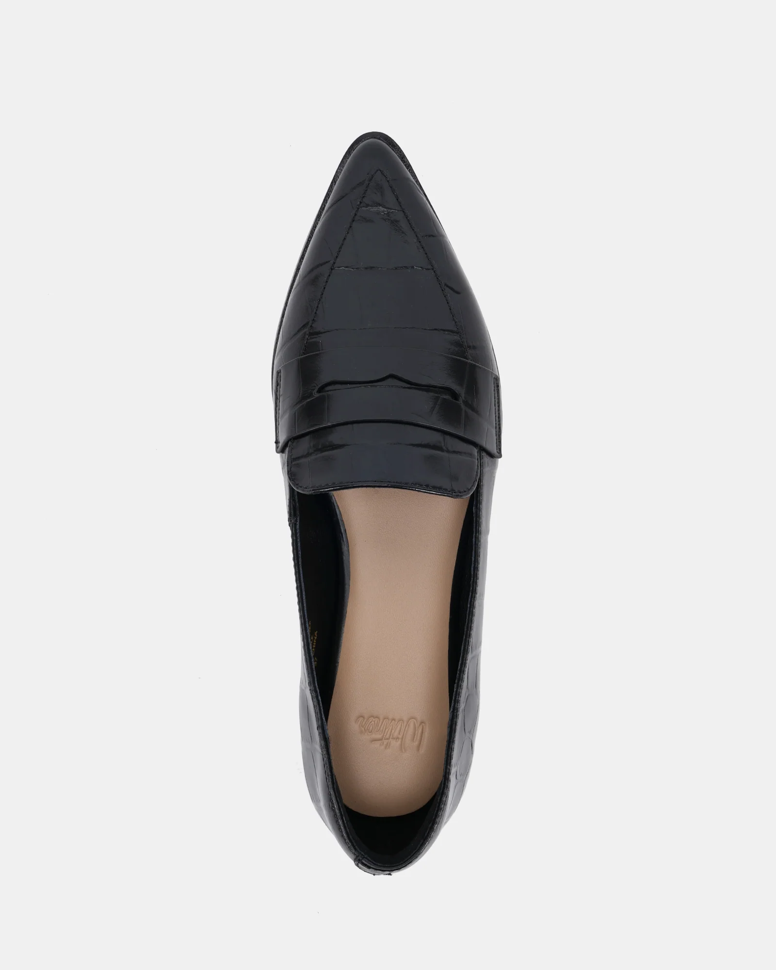 Denver Black Croc Embossed Leather Loafer - Image 5