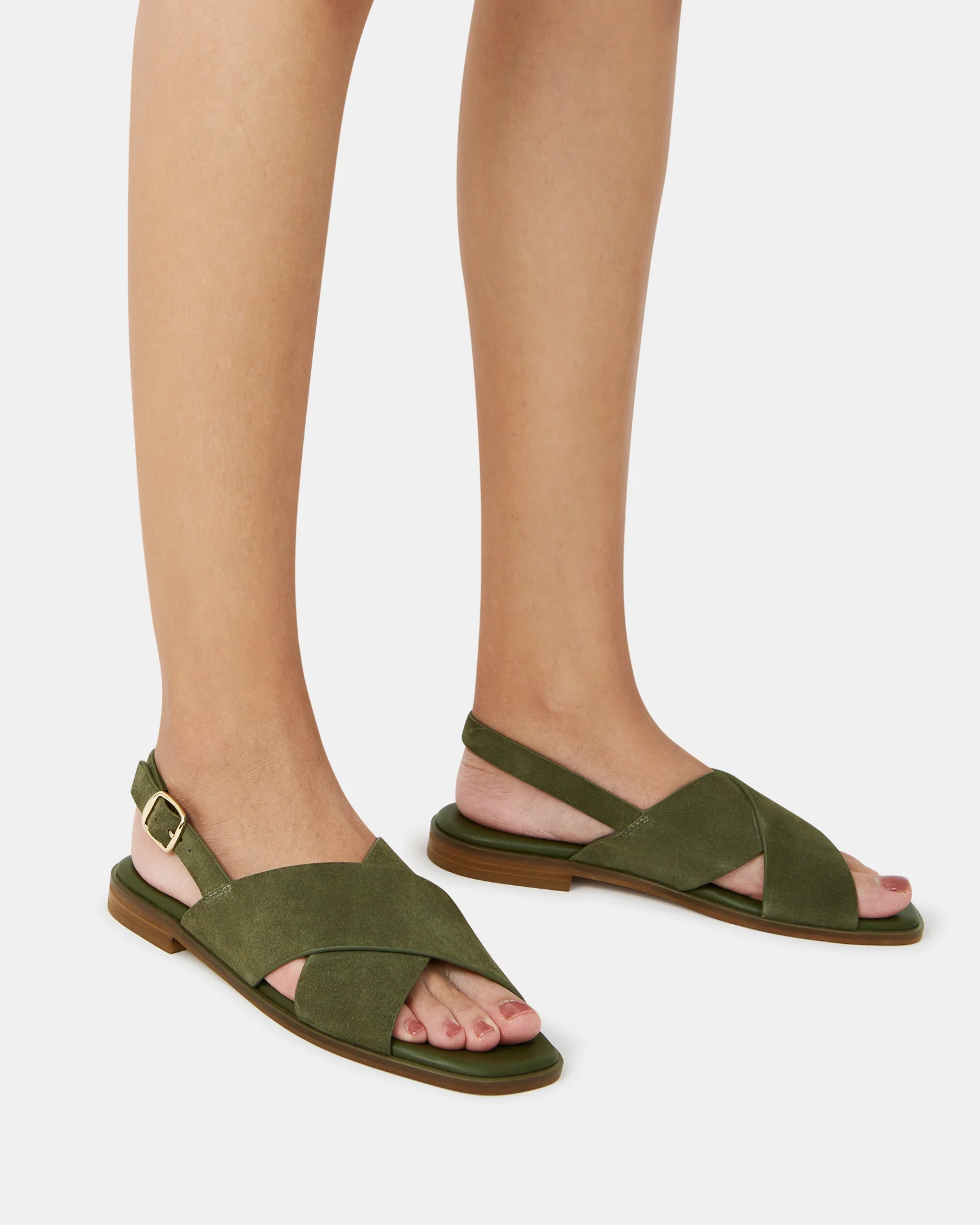 Deon Boho Green Suede Leather Sandal - Image 7