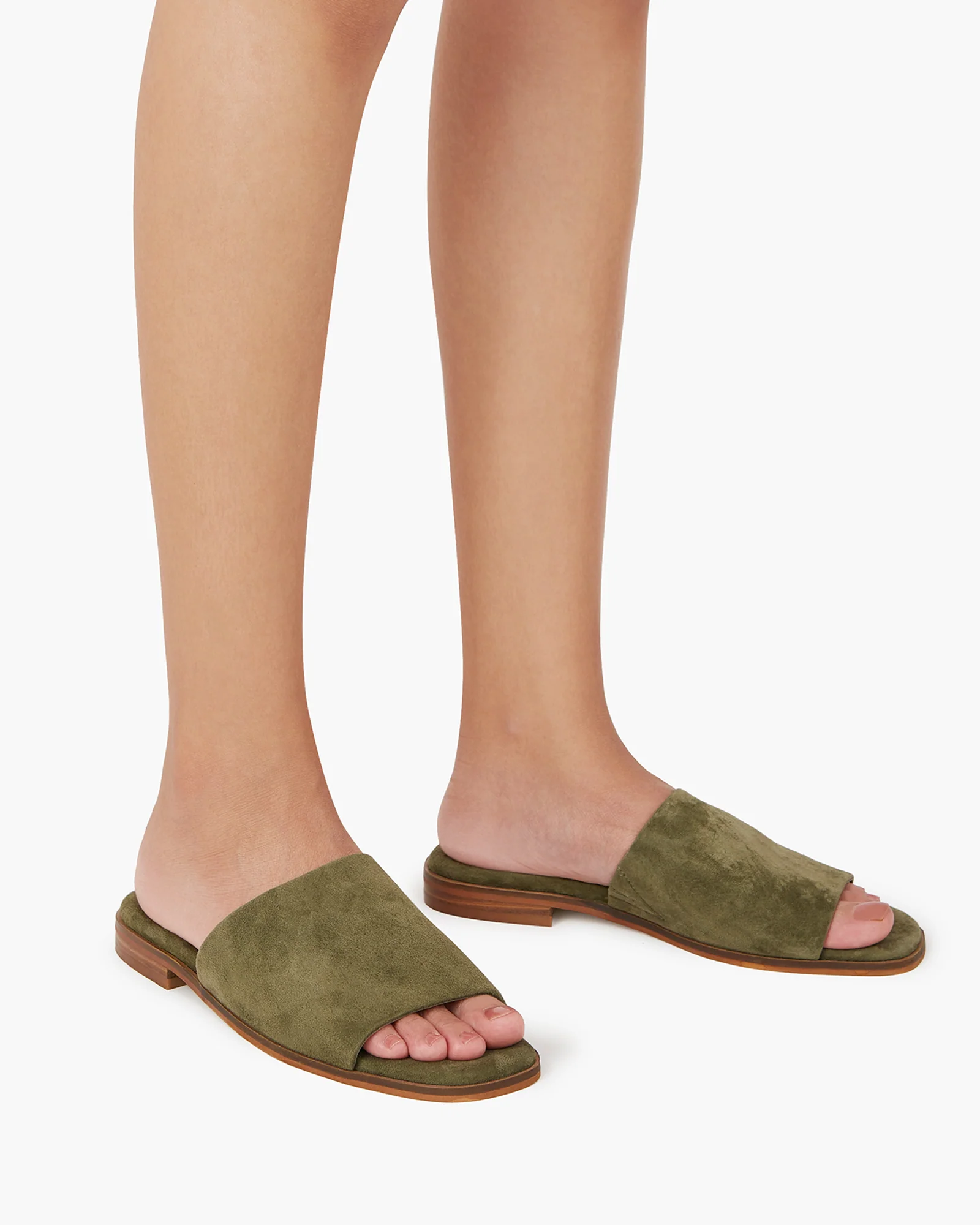 Doro Boho Green Suede Leather Slide - Image 7