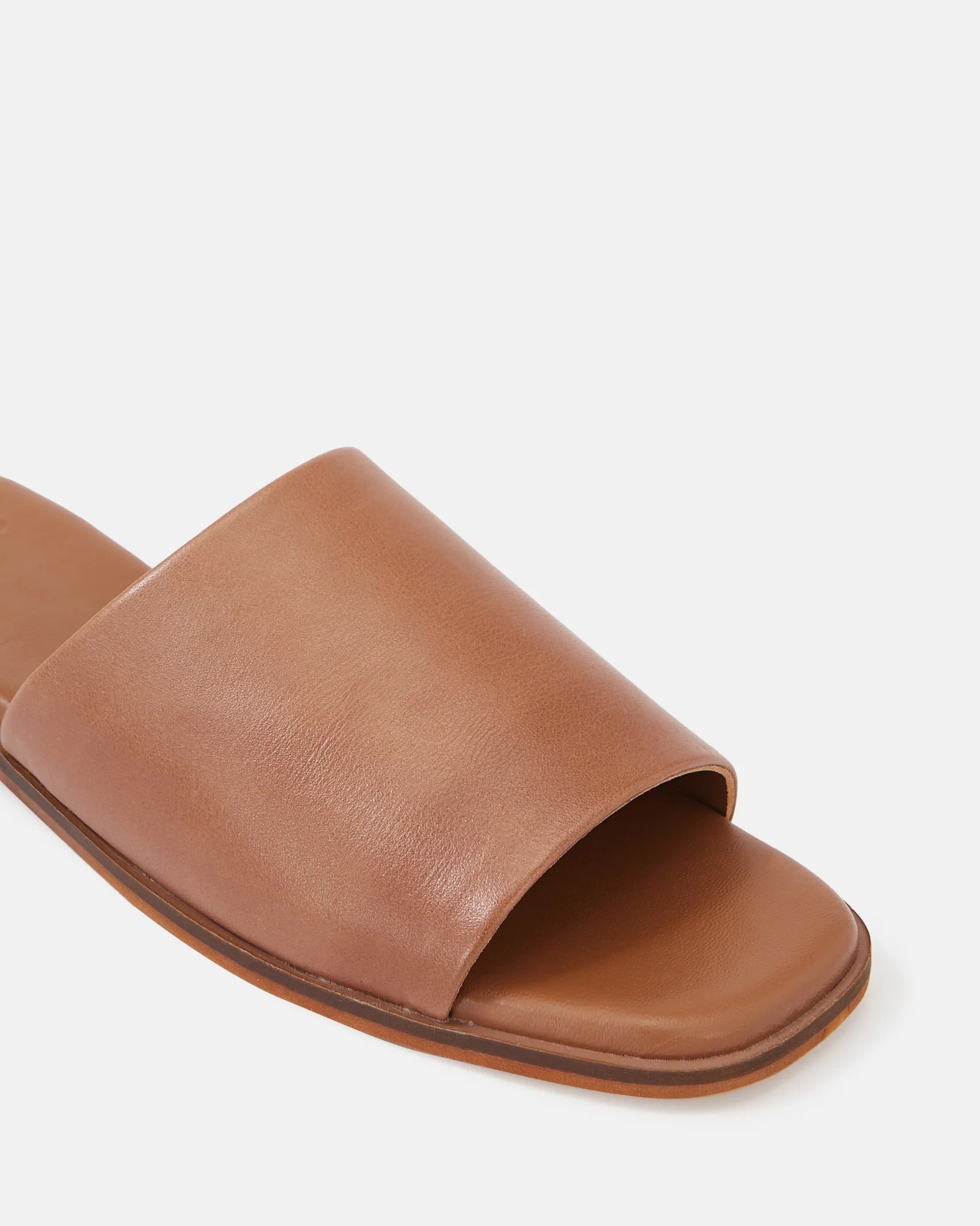 Doro Dark Cognac Leather Slide - Image 3