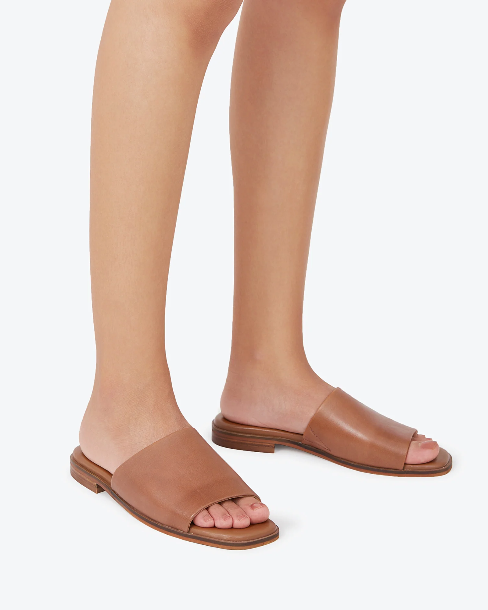 Doro Dark Cognac Leather Slide - Image 7